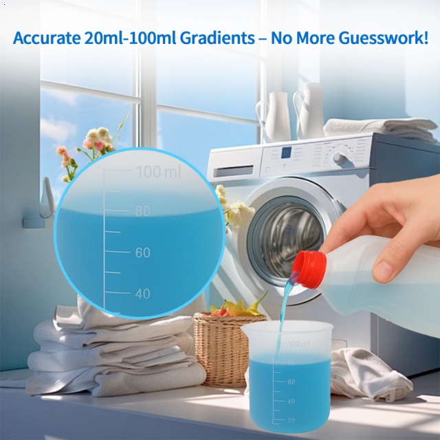 Vaso medidor de silicona para detergente 100 ml pack x4 miniatura 7