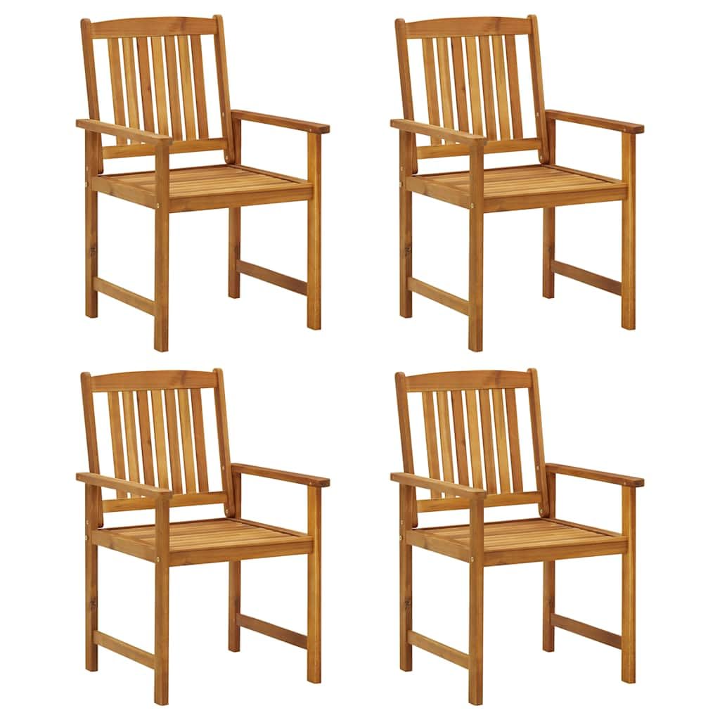 Set di 4 sedie da regista, in legno massiccio di acacia, portata massima di 110 kg per seduta.