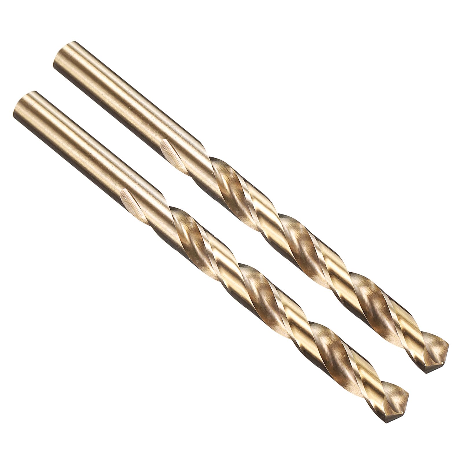 PATIKIL 8.5mm Drill Bit, M35 Cobalt 5% High-Speed Steel Jobber Straight Shank 135° Gold Finish for Stainless Steel Hard Metal - 2 Pack