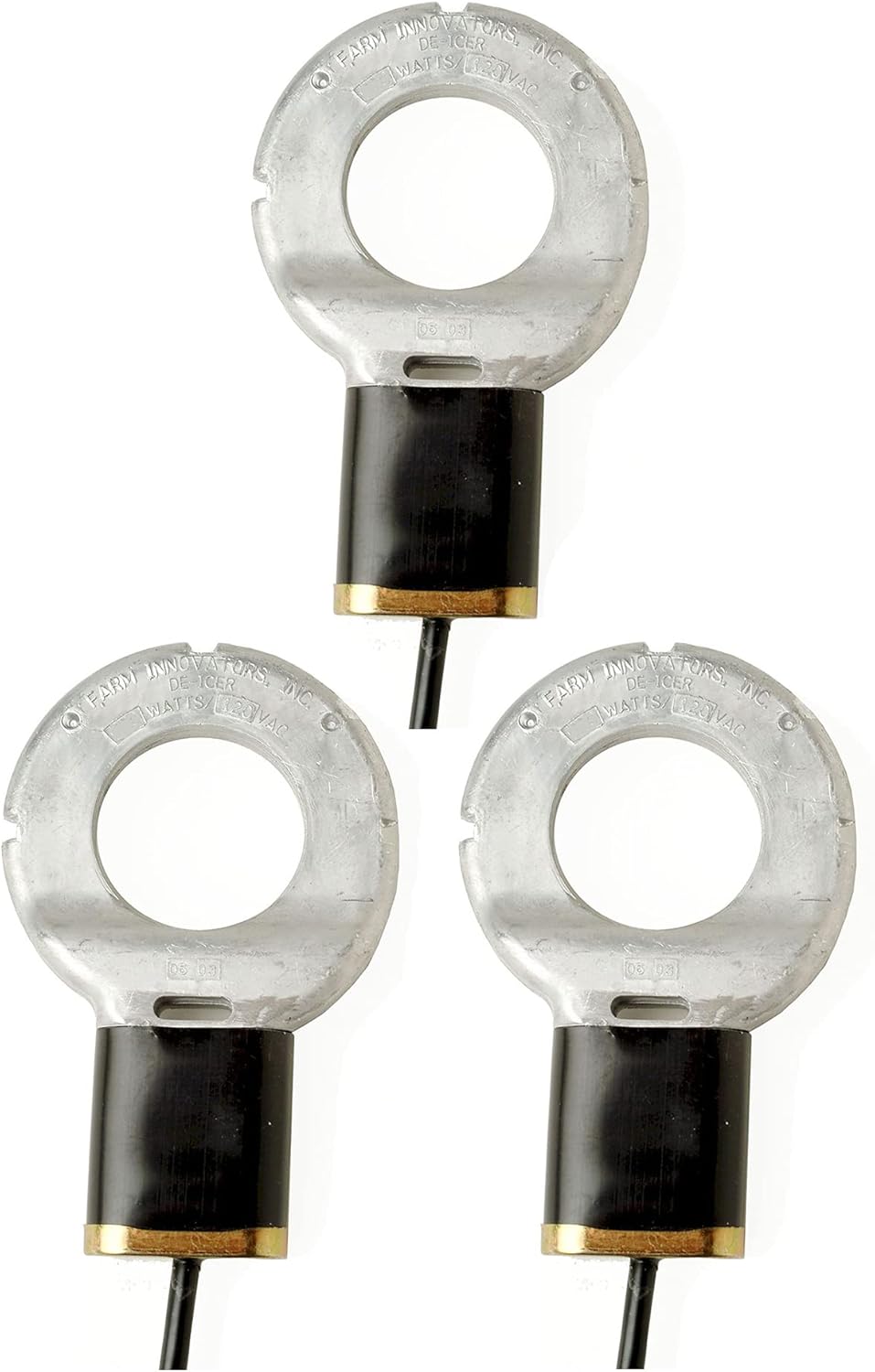 Farm Innovators C-250 Submergible Cast Aluminum 250 Watt Utility Water De-Icers with 25 Gallon Capacity for Outdoor Farm Use (3 Pack)