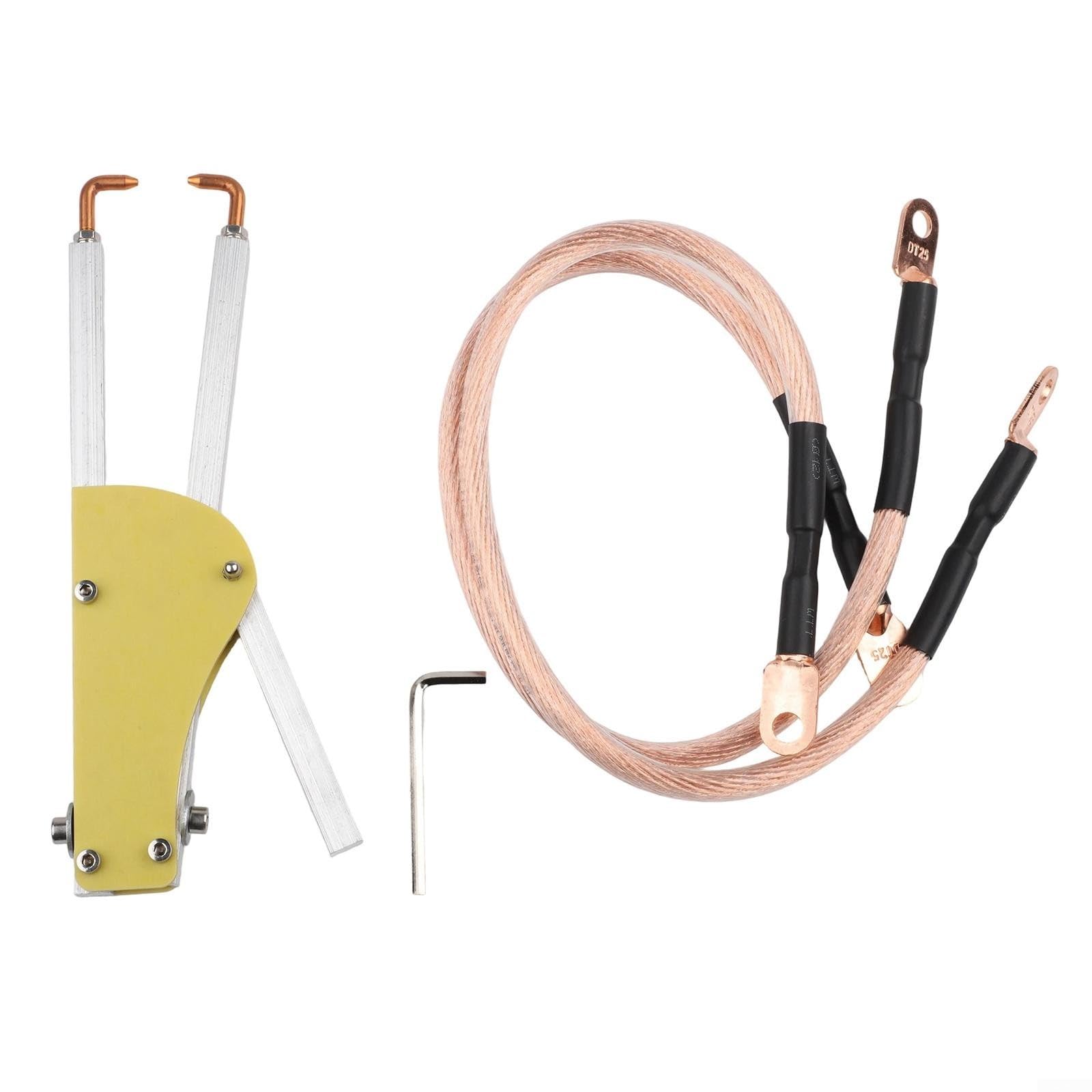 Pinza per saldatura a punti regolabile in acciaio inox per riparazioni in lamiera, con impugnatura ergonomica e resistenza alle alte temperature, gialla (B)