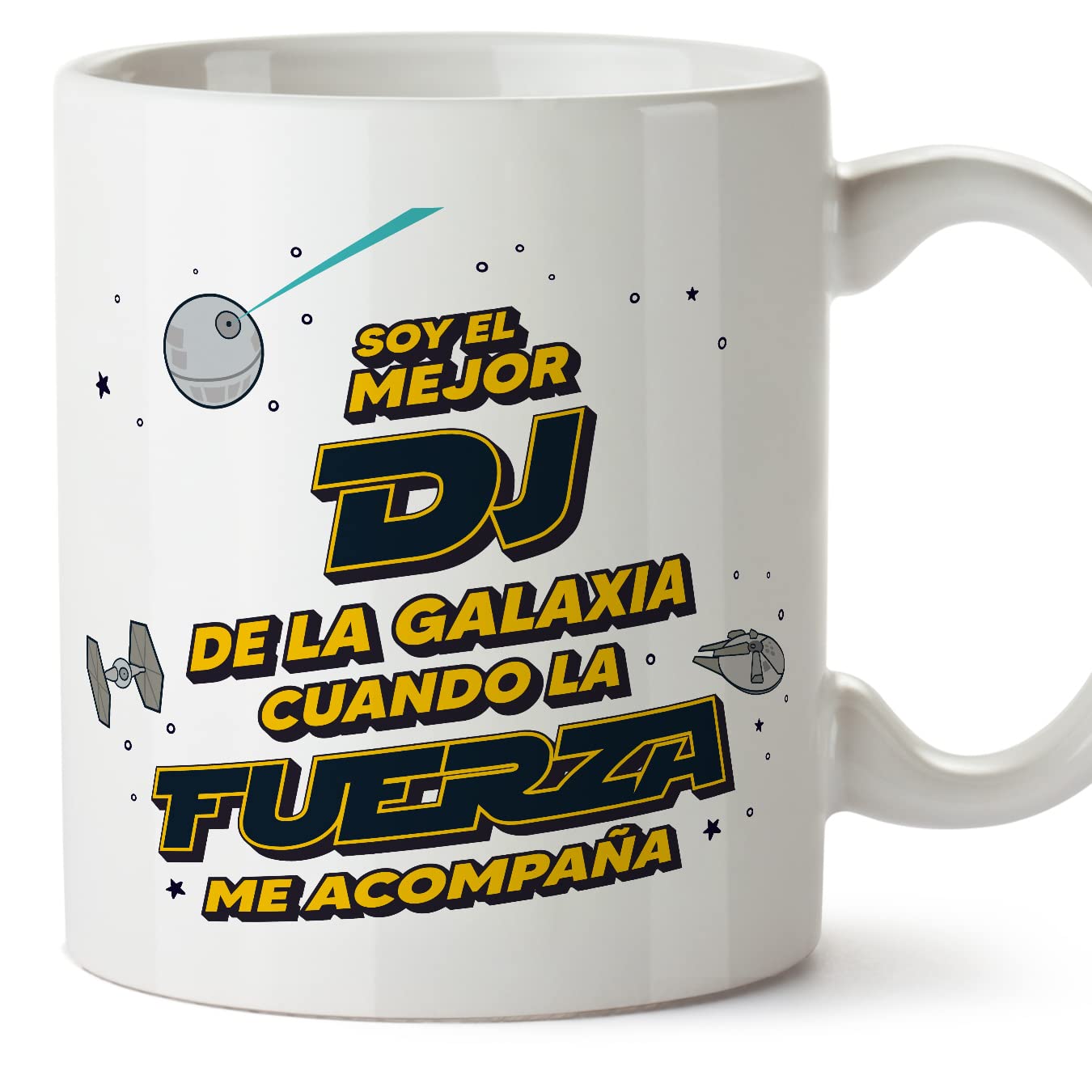MUGFFINS Tazas para JEFE hombre - En Español - Mejor de la Galaxia Cuando Fuerza me Acompaña - 11 oz / 330 ml - Regalo original y divertido — view 235