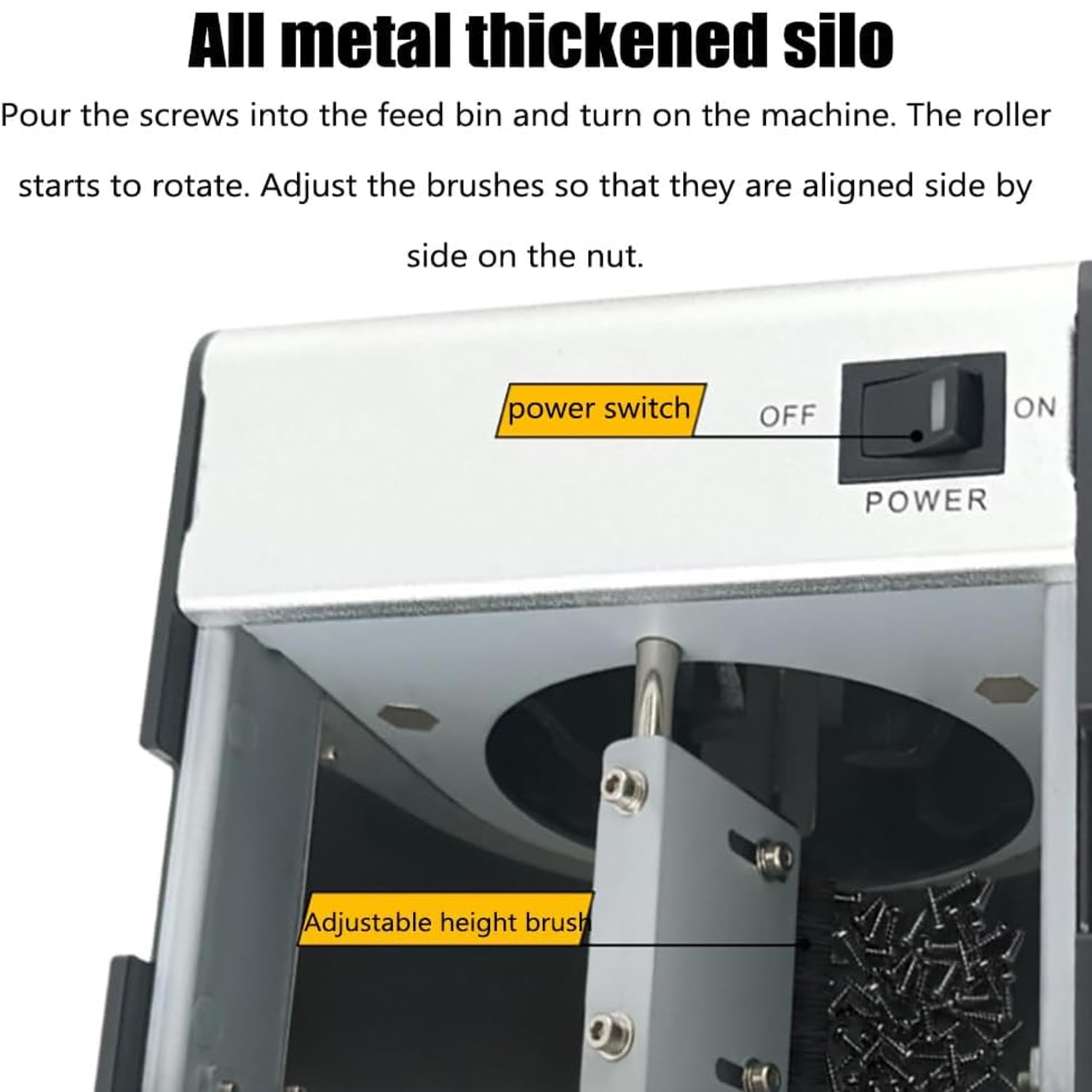 Máquina de conteo de tornillos digital con tolva, ancho de pista ajustable de 1 a 5 mm, conteo de pantalla digital 0-9999, para embalaje de tornillos