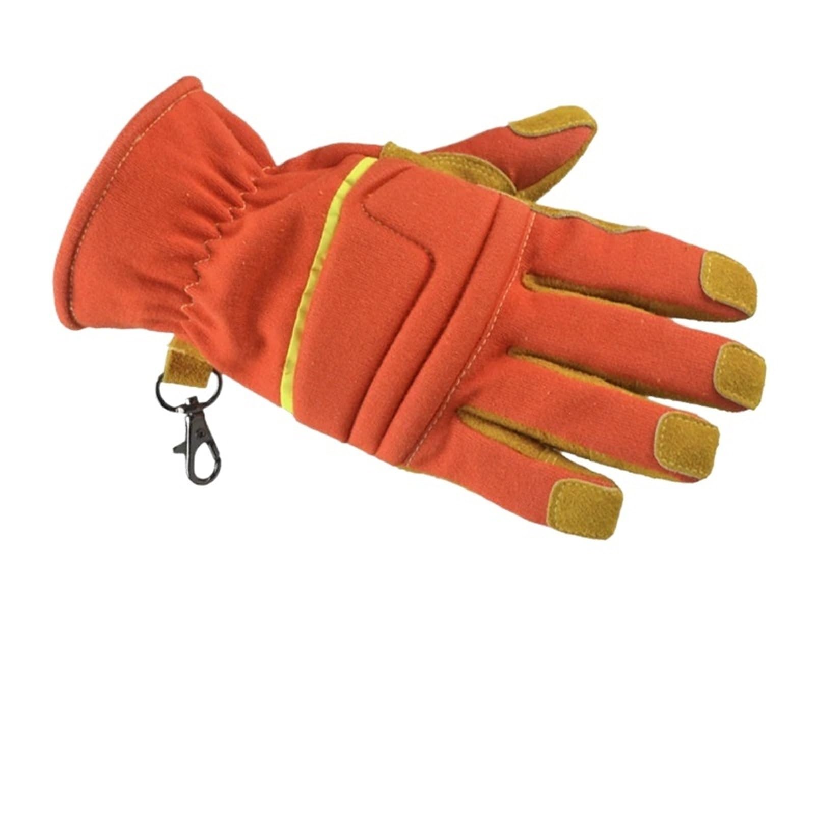 Genérico Compatible con 1 par de guantes anticortes ignífugos, guantes de rescate con aislamiento térmico de aramida de piel de vaca(L)
