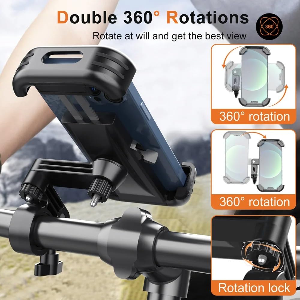 Soporte Teléfono Para Motocicleta Soporte Para Teléfono Móvil Para Bicicleta Rotación Bidireccional, Soporte Para Motocicleta Para Llevar, Conducción Al Aire Libre, Soporte Navegación Soporte Teléfono