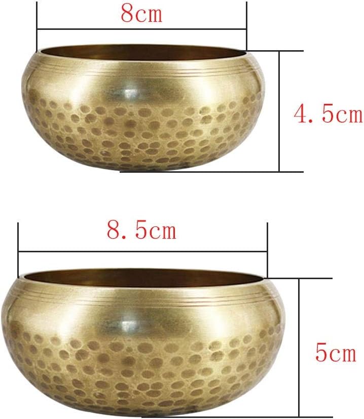 ヒーリング瞑想ヨガボウルセット 装飾的 壁 皿 共鳴 マレット付き ハンドメイド チベット シンギングボウル (サイズ:8cm)