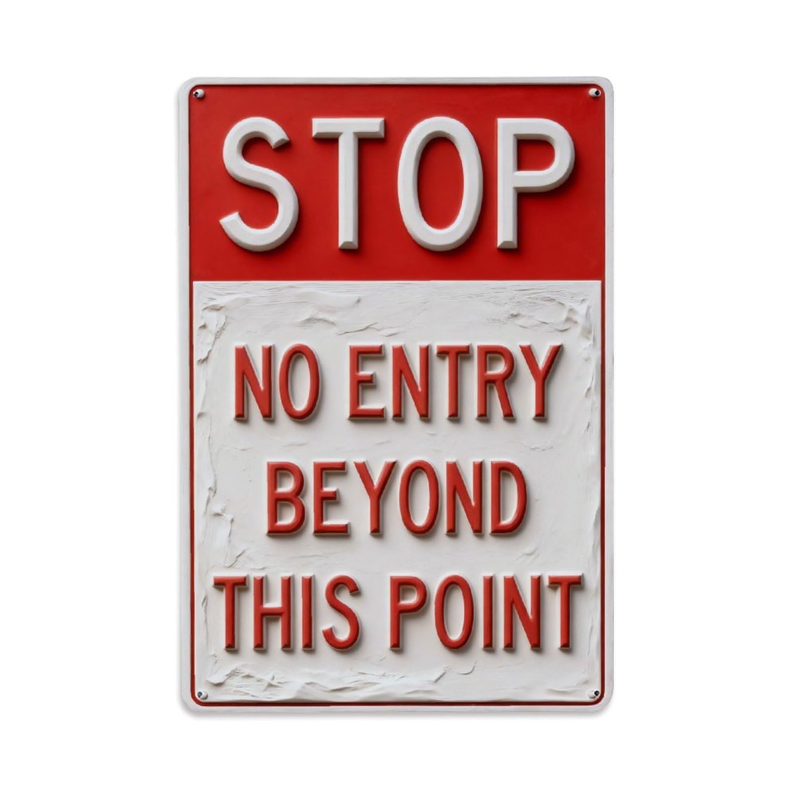 Stop No Entry Beyond This Point Vintage Metal Tin Sign Retro Wall Decor, Bar Garage Cafe Kitchen Home Wall Art Poster Decoration 8x12inches