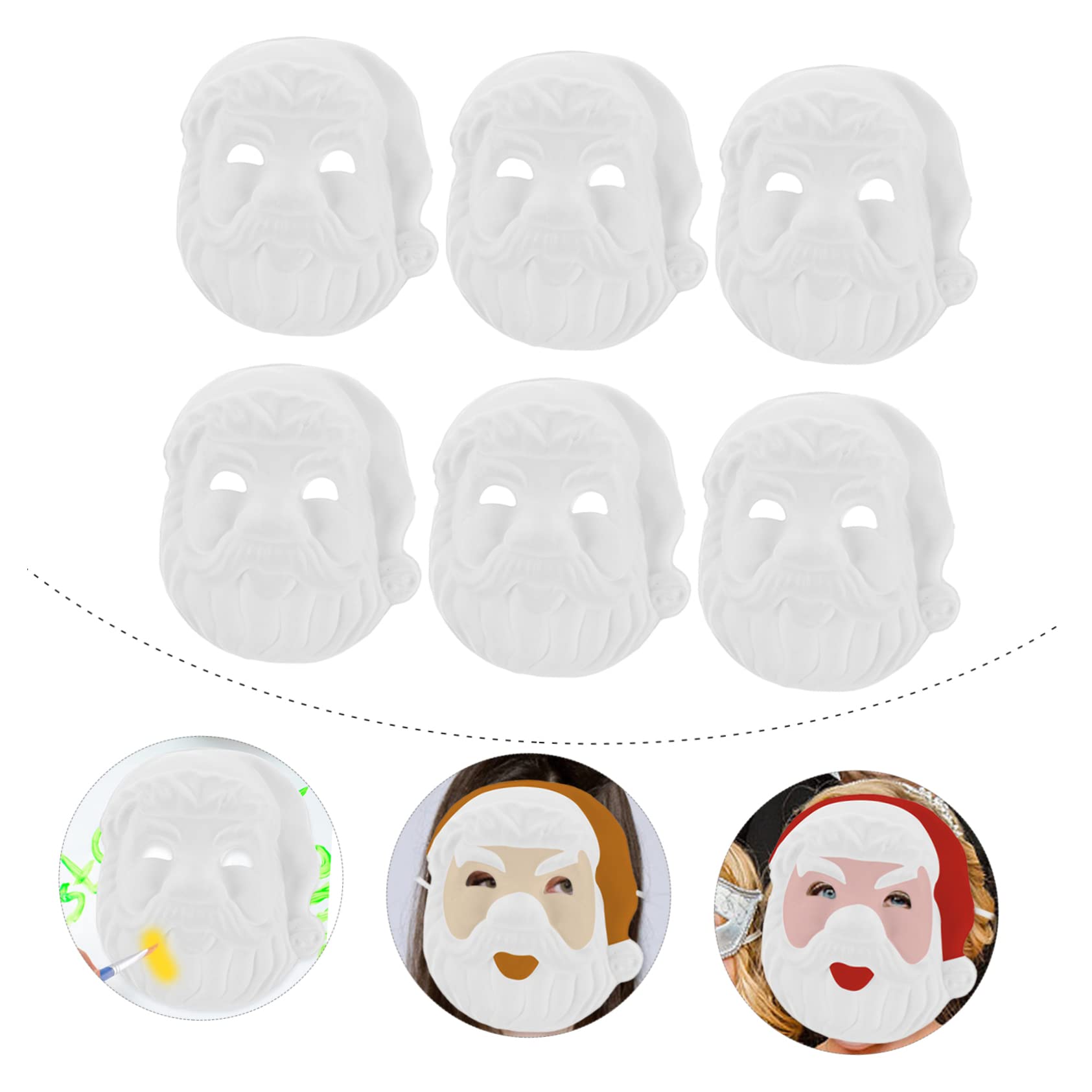 Alasum 30pezzi Maschere Di Carta Santa Claus Fai Te Da Maschere Bianche Per Decorare Per Feste Di Natale Compleanni Carnevali e Eventi Creativi