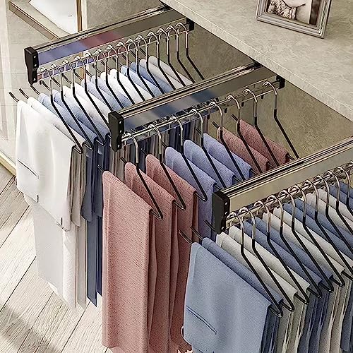 Barre de valet rétractable et cintre coulissant pour dressing - 7