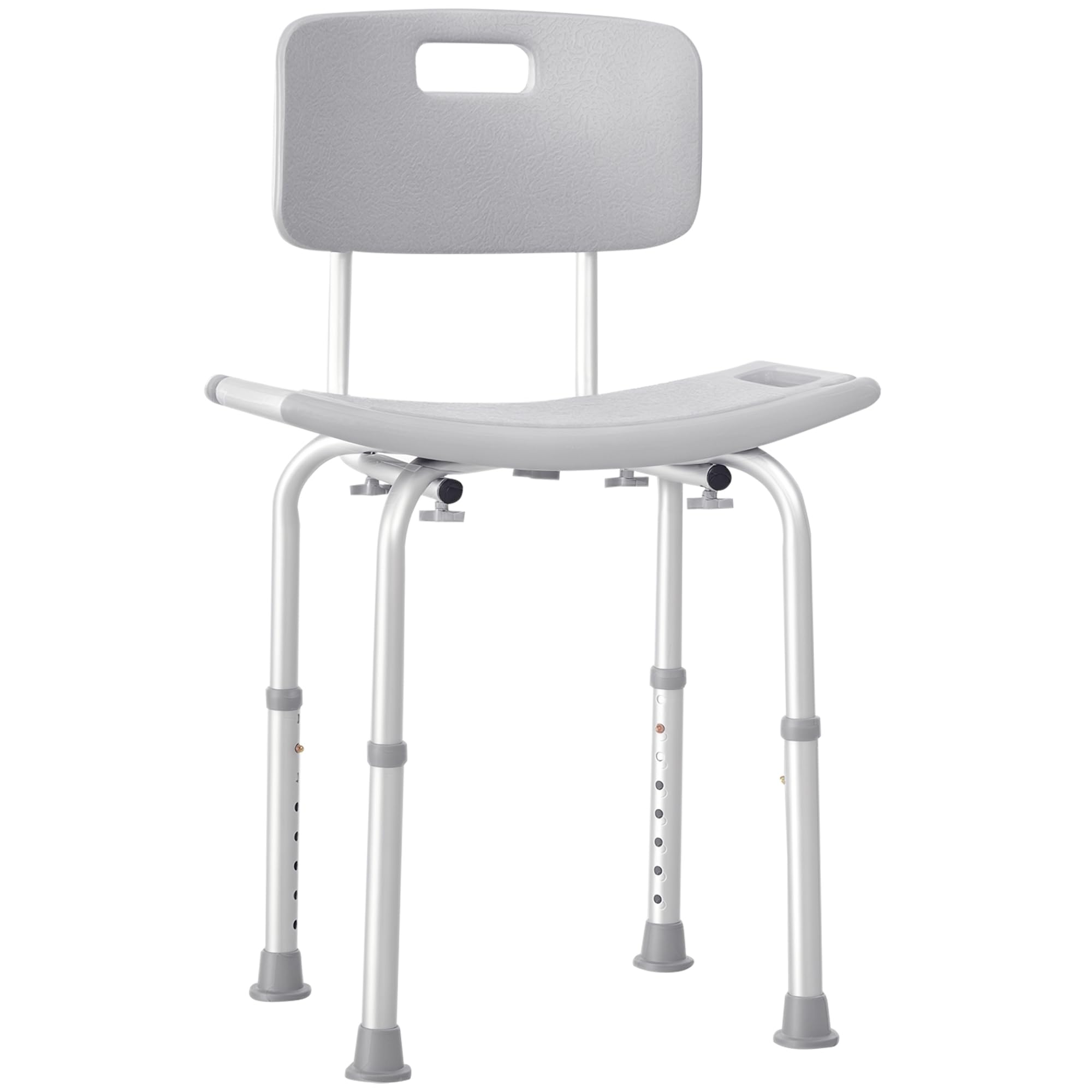 HOMCOM Sedia da Doccia per Bagno in Alluminio e Plastica Altezza Regolabile 8 Livelli 71-88cm Piedini Antiscivolo