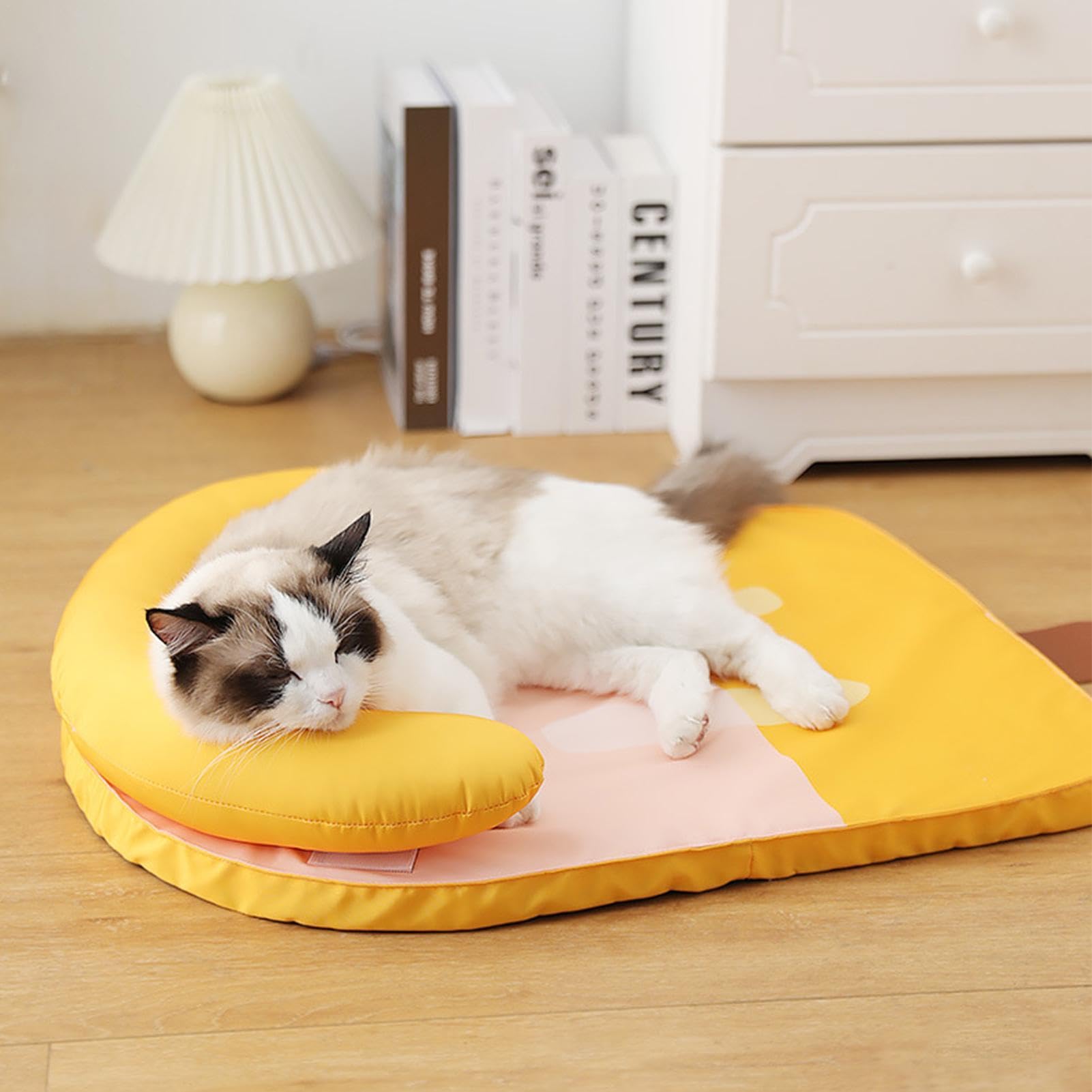 Alfombrilla de refrigeración para mascotas, con forma de paleta colorida | Cama impermeable para perro, manta de refrigeración cómoda y transpirable con almohada para el hogar, criadero