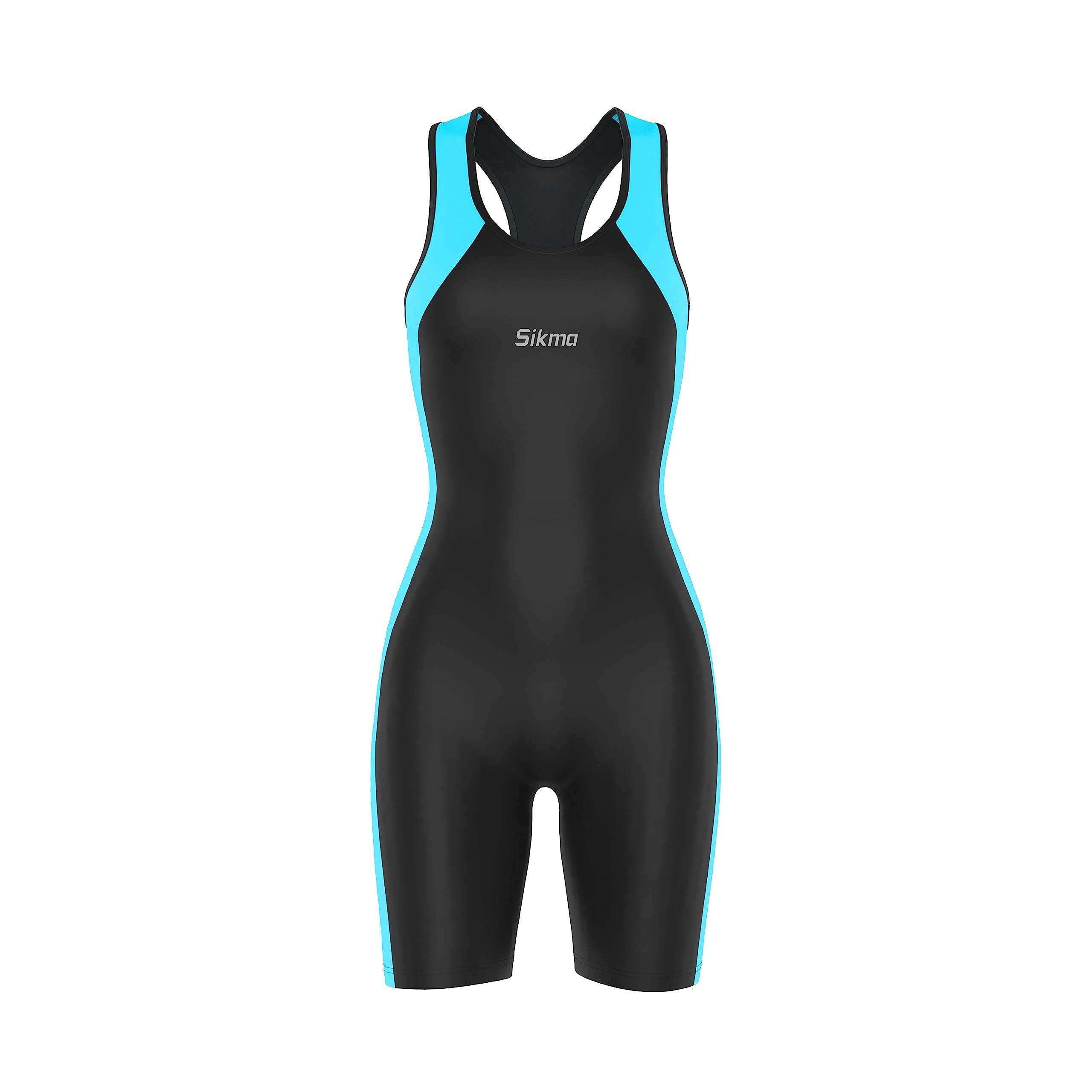 Sikma Women's Sky Blue 12/M- Pink One Pieces Swimmer Suit (As8, Numeric, Numeric_12, Regular, Regular, Standard, )