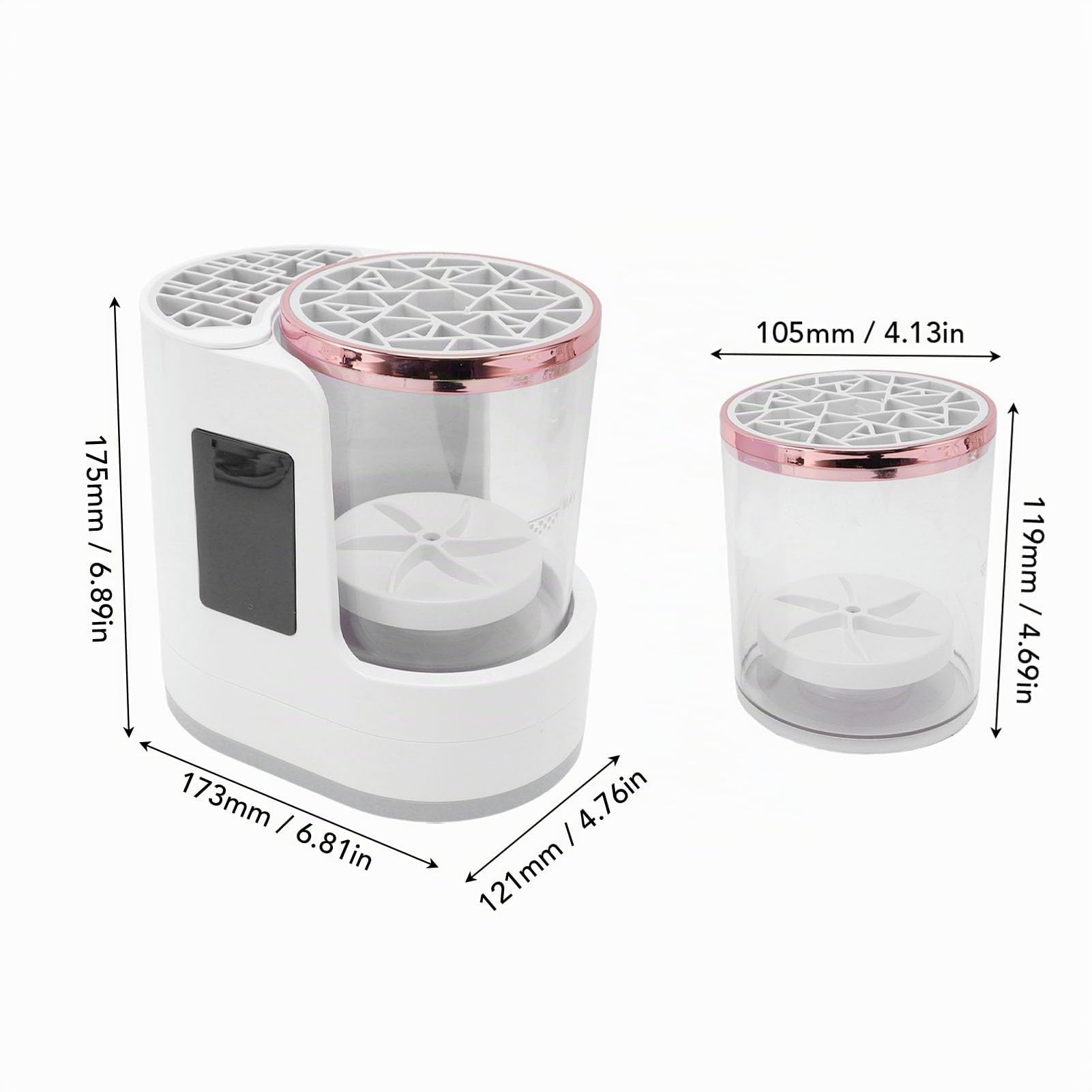 Buachois Limpiador de Brochas de Maquillaje Eléctrico, Herramienta Secador Automático de Brochas de Maquillaje de 850 RPM Cargador USB de Tiempo de Secado Rápido 2H 5H Visible para Brochas y Esponjas
