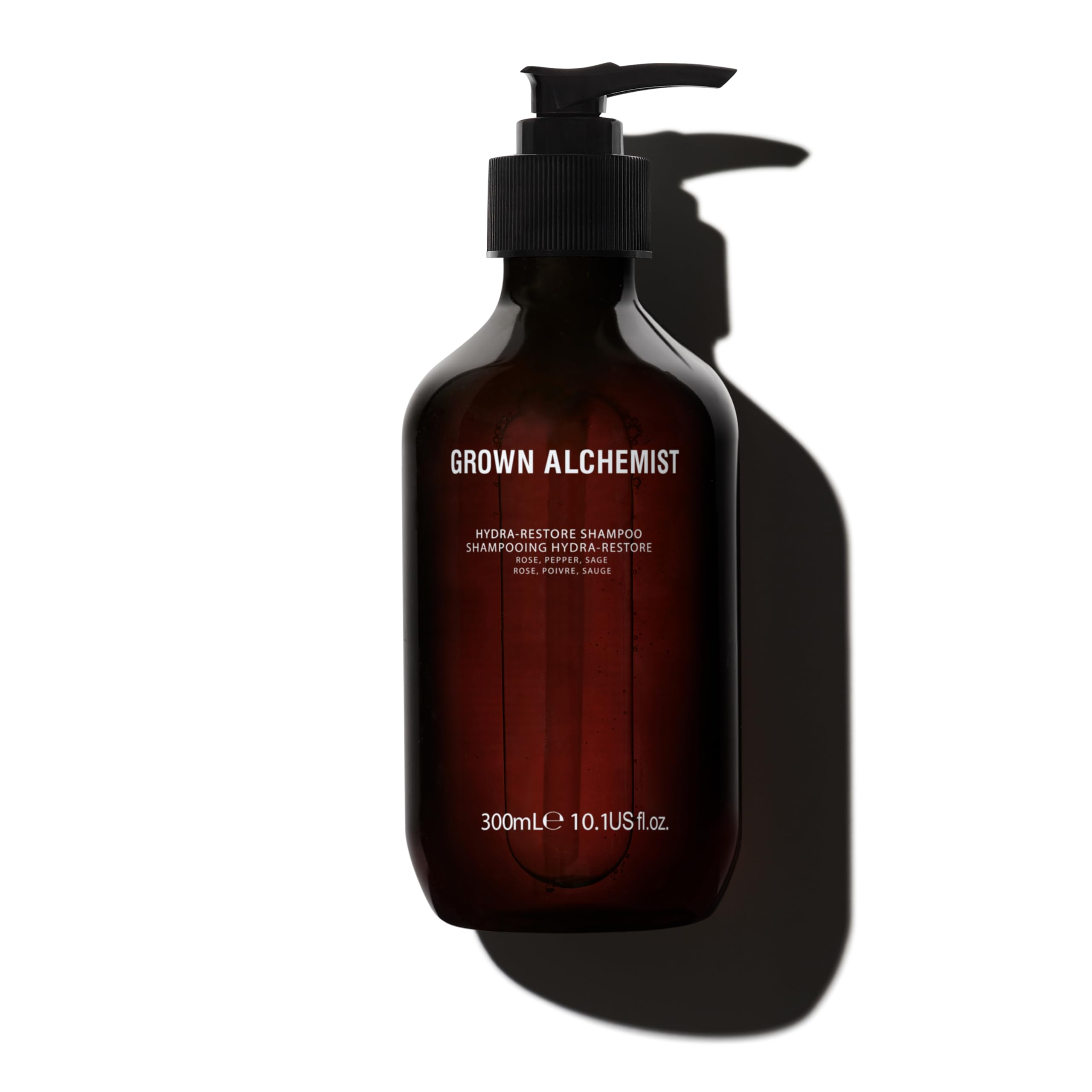 Grown AlchemistHydra-Restore Hydrating Shampoo - Sage, Pepper & Rose, Sulphate Free - Clarifying Shampoo to Remove Build Up, Deep Cleansing & Hair Strengthening - Natural Vegan Formula 300 ml