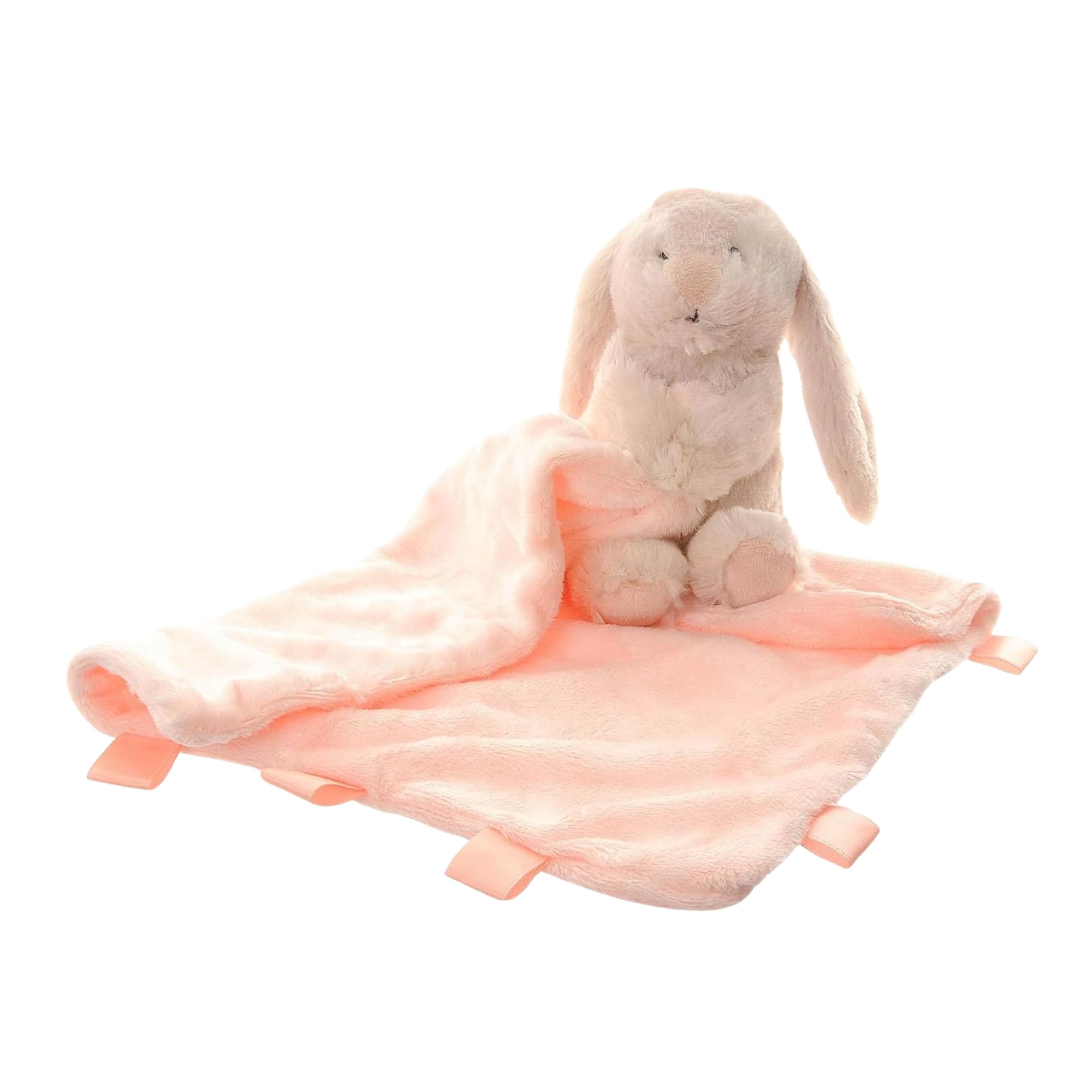 Baby Comforter for Newborns | Soft Beige Bunny Blanket Baby Toy | Newborn Essentials and Teddy Blanket Gift | New Baby Boy or Girl Gift Idea | Eco Friendly | 30x30cm