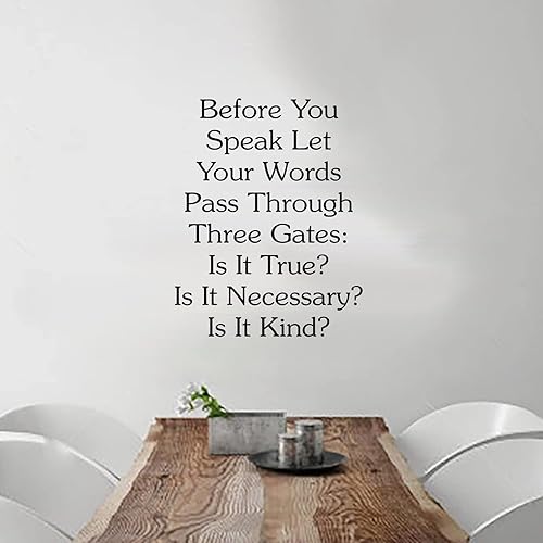 Miniatura 3 de Calcomanías de pared con texto en inglés Before You Speak para despegar y pegar, frases de pared, decoración del hogar, para oficina, escuela, aula,