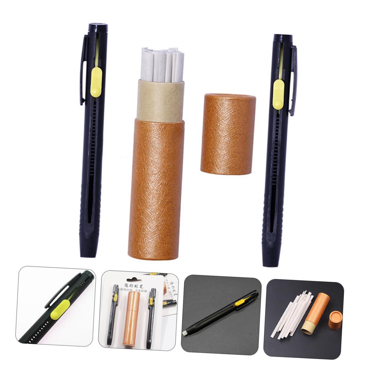 Housoutil 2 Juegos Pluma de dibujo invisible bolígrafos de tela borrables marcador de tiza para coser lápiz de tiza de marca de costura tiza de costura multifuncional tiza de sastre rosado