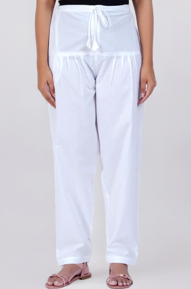Salwar Pant - Modern Style Pure Cotton for Women - Ethnic Semi Patiala Trouser - Office,Home - All Day Comfort Wear with Drawstring