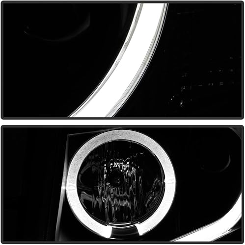 Miniatura 7 de ACANII - Para Chevy Cruze 2011-2016 Tubo LED DRL Halo Carcasa Negra Proyector Faros Faros Faros Delanteros, Conductor y Pasajero