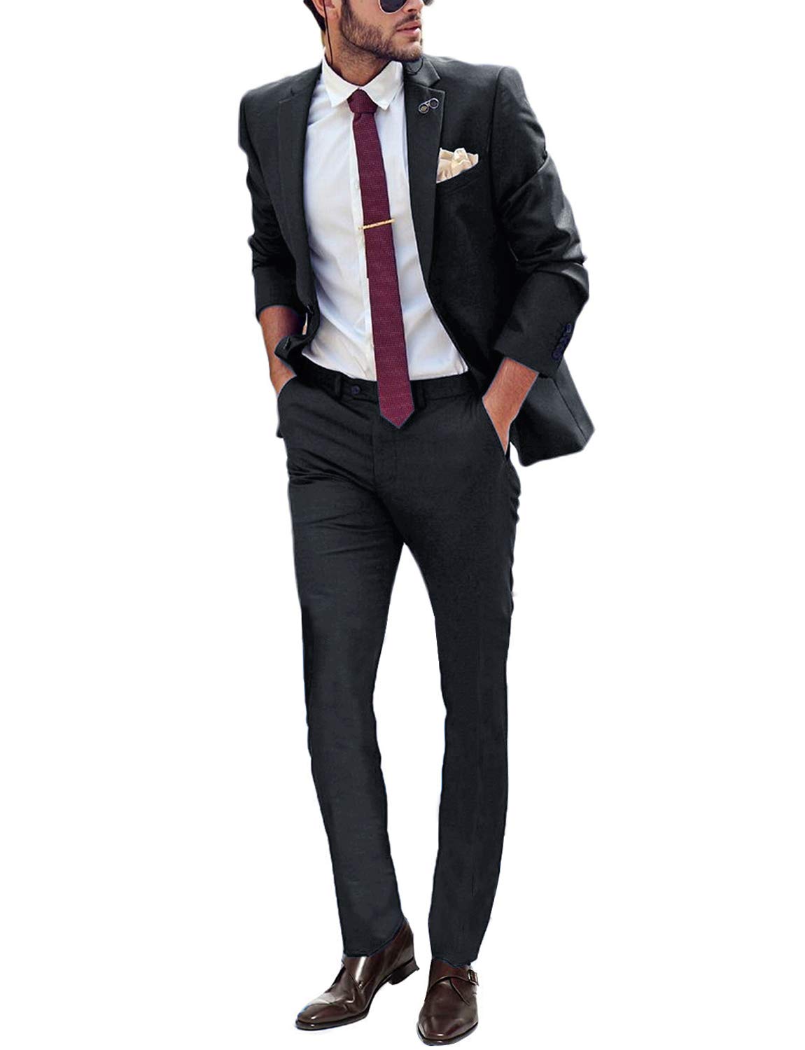 Uomo Smoking con Risvolto con Risvolto in Due Pezzi Sloid Wedding Dinner Party Prom Tuxedo