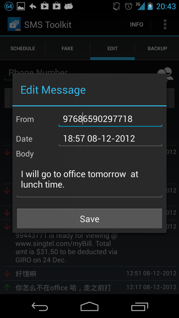 SMS Toolkit Application sur Amazon Appstore