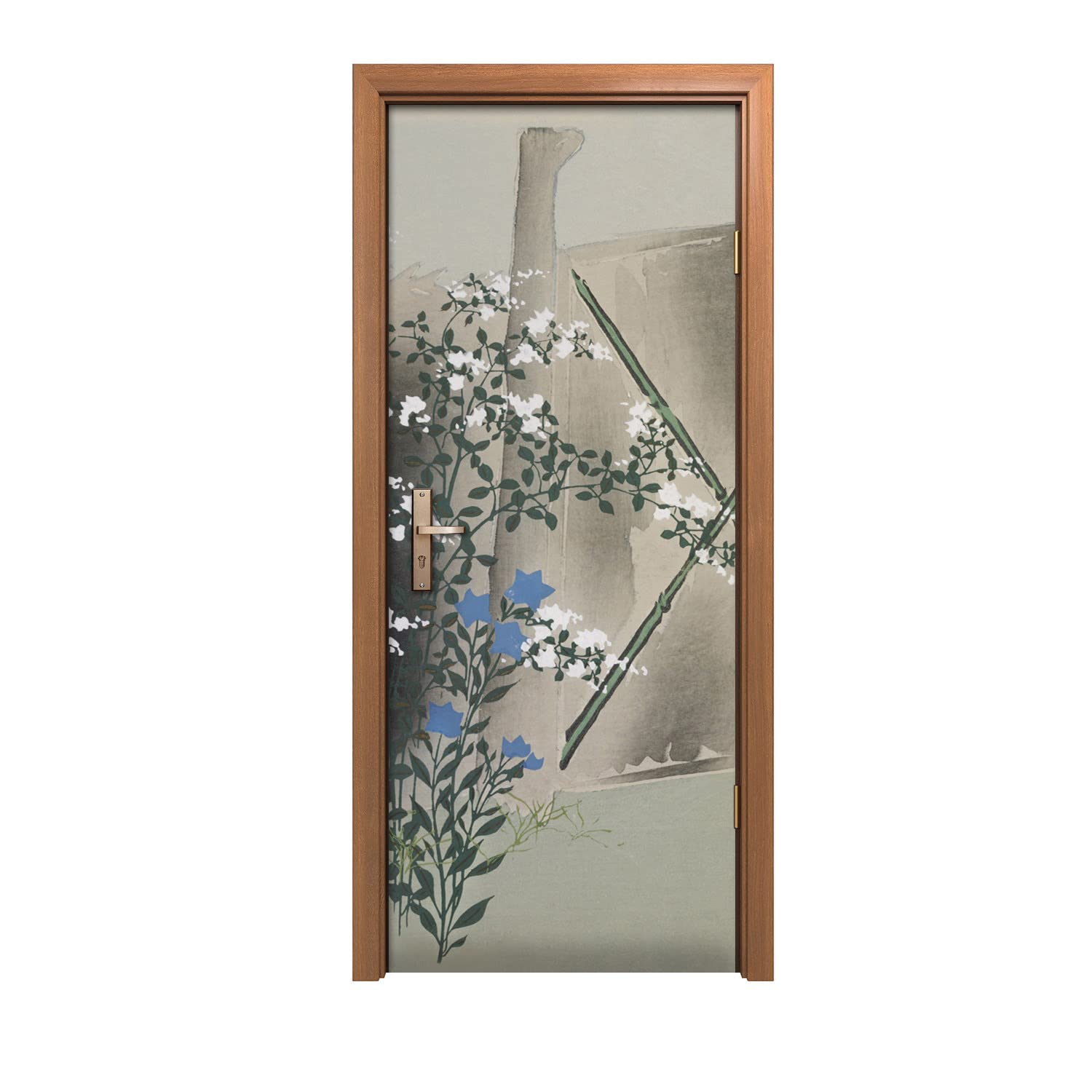 Autocollant de porte Arbre de fleurs grand format 90x200cm robuste