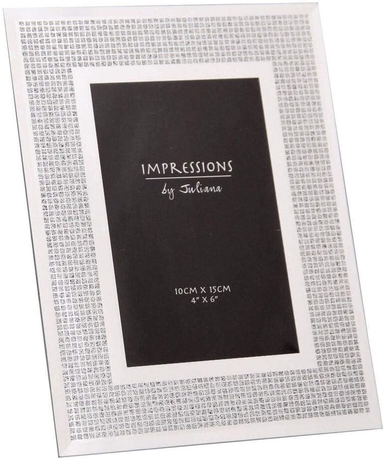 Impressions 6x4 Glass Frame Glitter Crystal Squares Photo Frame FG47346