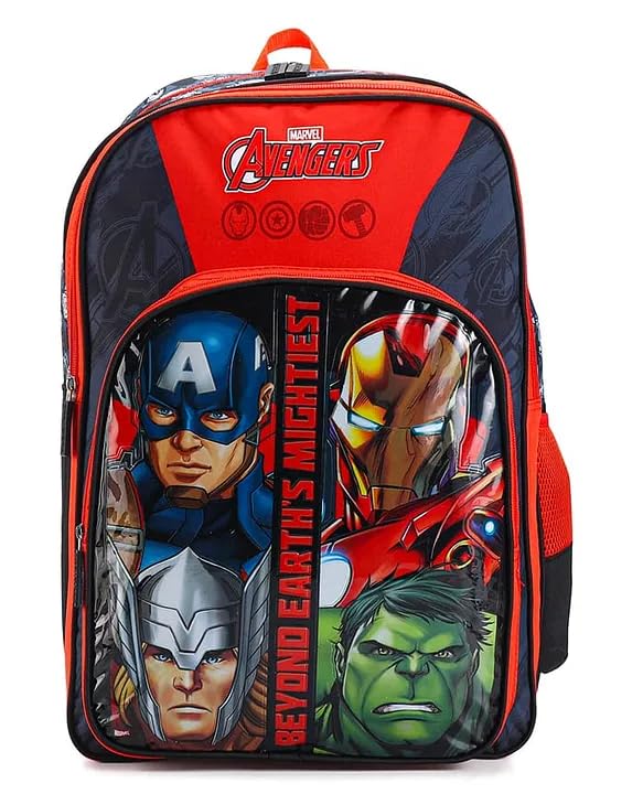 STRIDERS Avengers School Bag for Kids – Lightweight, Durable & Stylish Backpack with Padded Comfortable Straps, Spacious Compartments – Marvel Superhero Design for School, Play & Daily Use