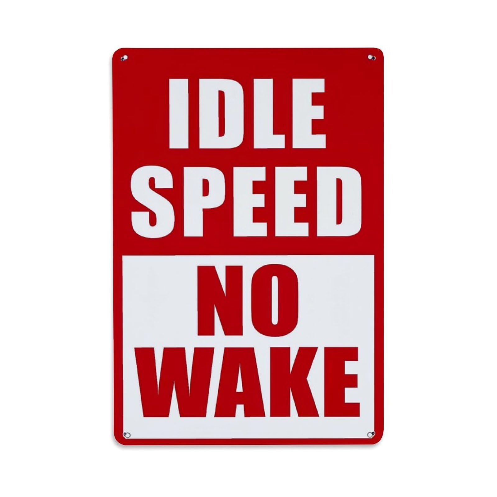 Jdfenggu Vintage Idle Speed No Wake Sign Retro Metal Tin Sign, Metal Poster For Bar, Home, Man Cave, Kitchen, Laundry Room Art Decor 8X12 Inch