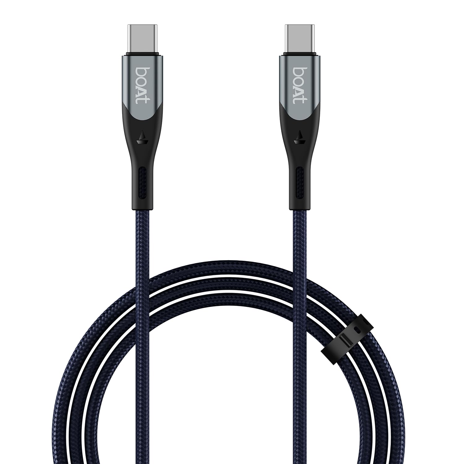 boAt Type C to C 65W Cable with PD, PPS, and QC Fast Charging, 480 Mbps Data Sync, 3.9 Feet (1.2m) Length, 10000+ Bends Lifespan & Durable Aluminium Alloy Shell, Nylon Braided Skin (Electric Blue)