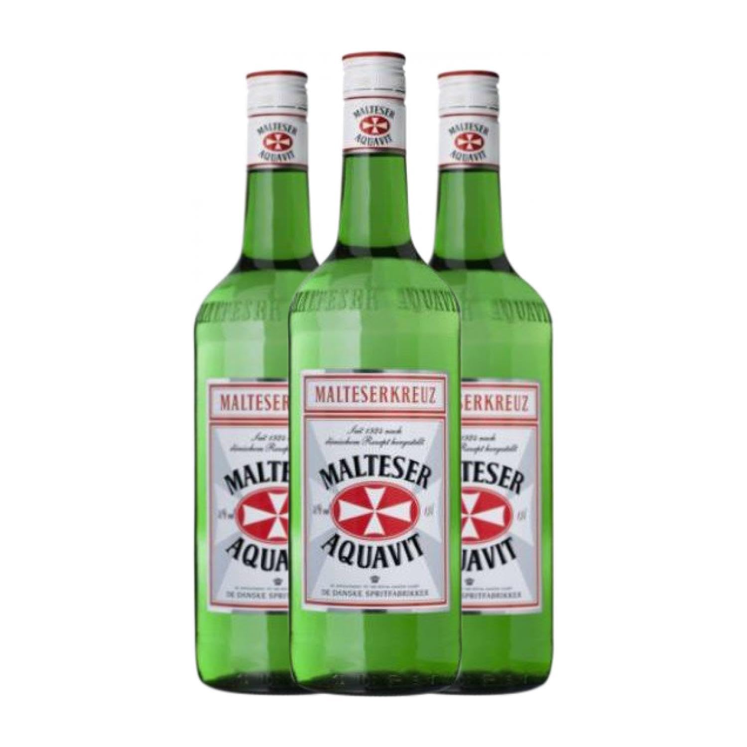 Licores Hornbaeker Malteserkreuz Malteser Aquavit Botella Misil 1 L (Caja de 3 Botella Misil de 1 L)