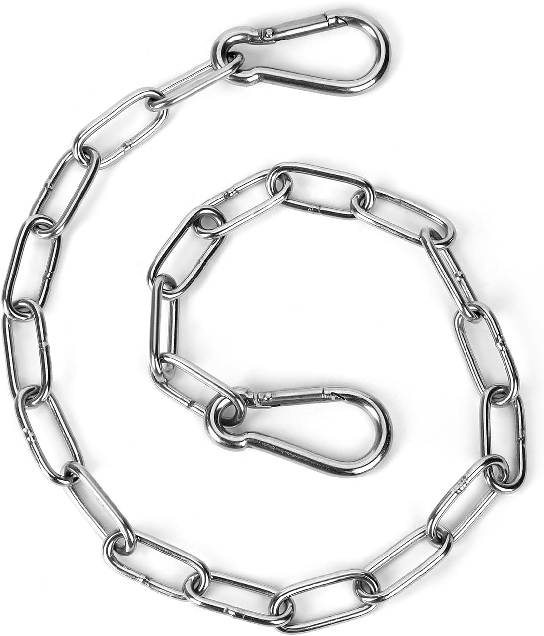 Gate Chain Lock, 20 Inch Stainless Steel Gate Link Chain Lock with Both-Ended Carabiners Chain Link Gate Latches for Outdoor Fences, Pet Cages, Dog Horse Goat Cow Corral Supplies