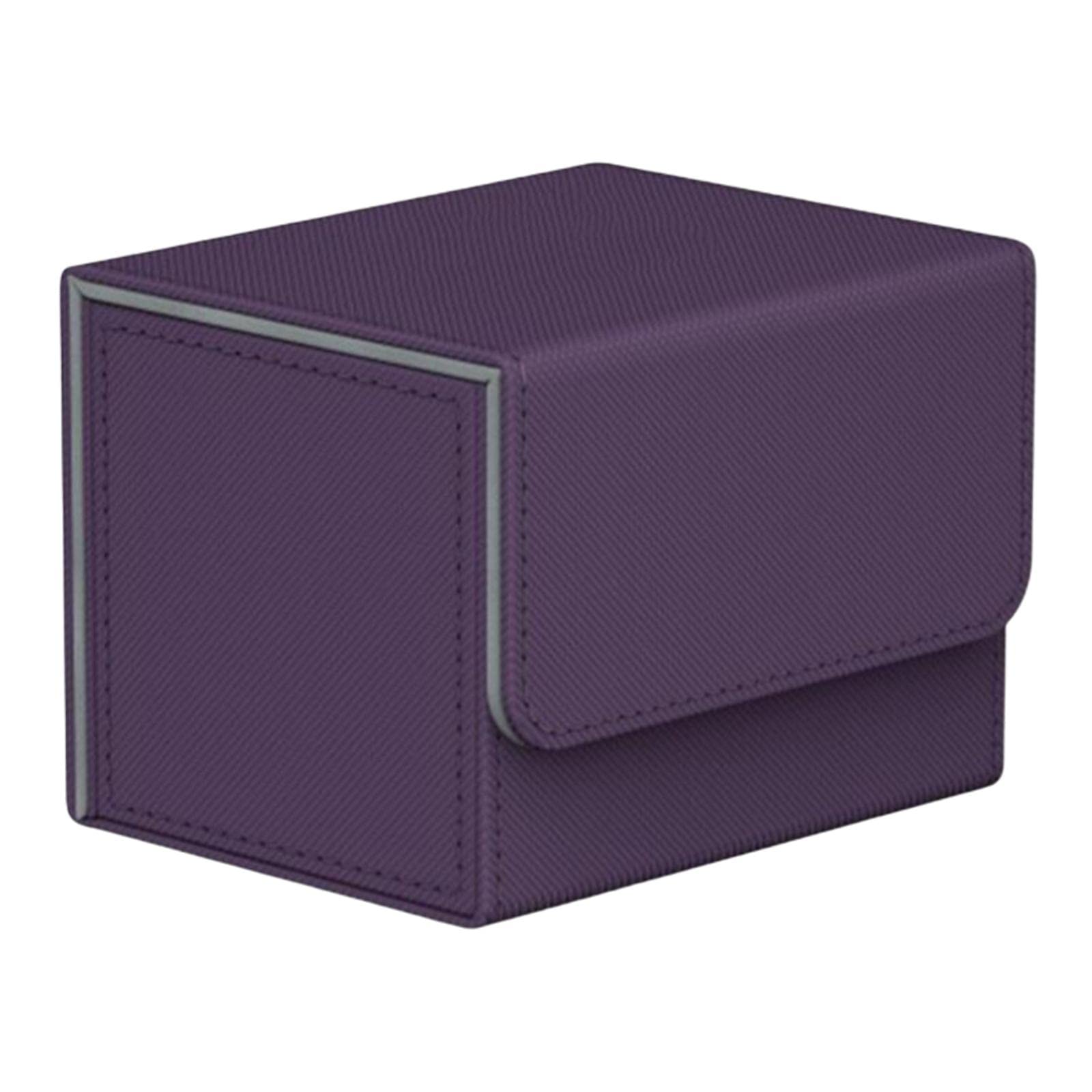 WOVEBIUS Sturdy Trading Card Deck Box Storage for Card Protective Carrying Purple,104x83x73mm