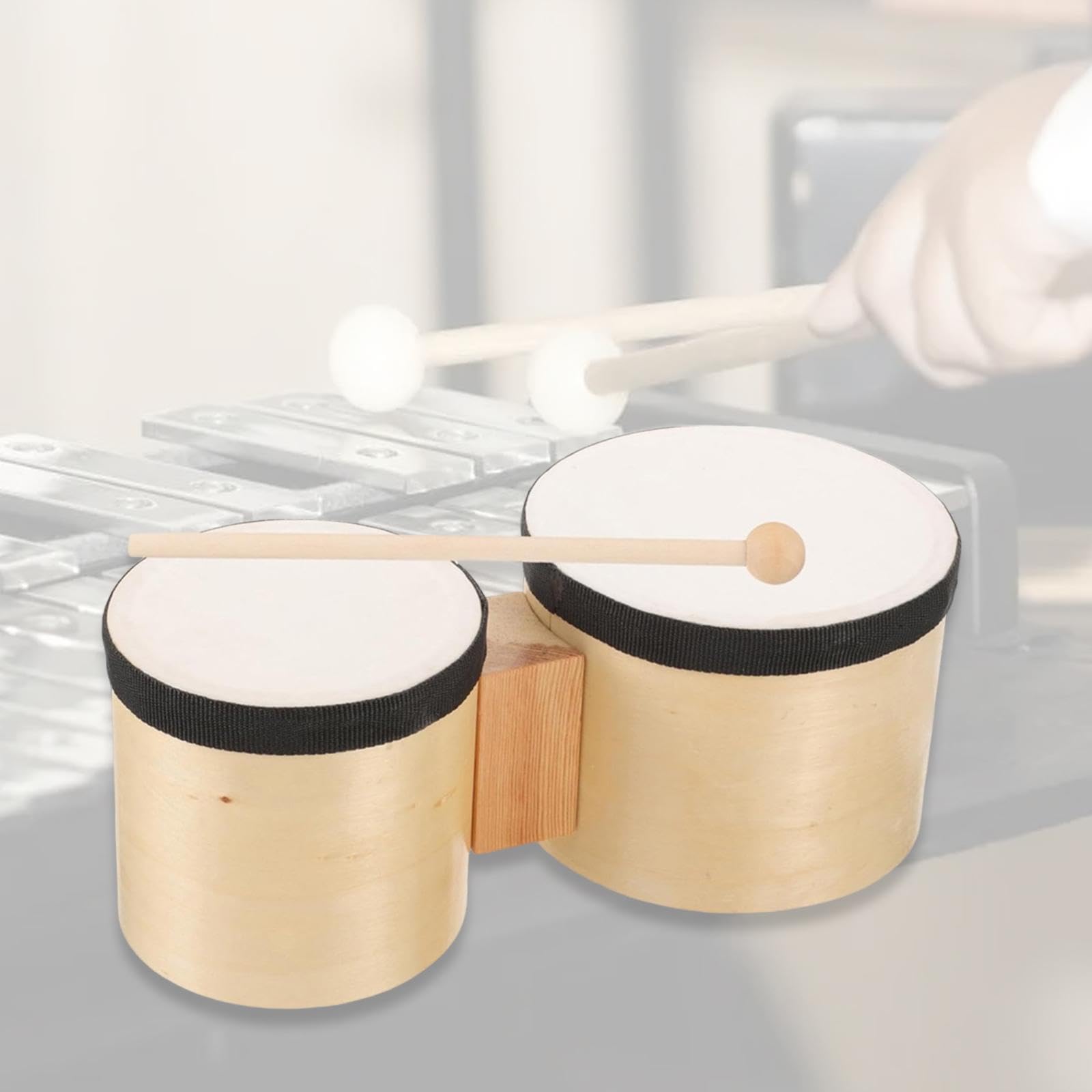 Colaxi Festival Bongo Drum Hand Drum with Stick Percussion Instrument Adults Bongos Tambourines for Parties Early Education Kids 2-4