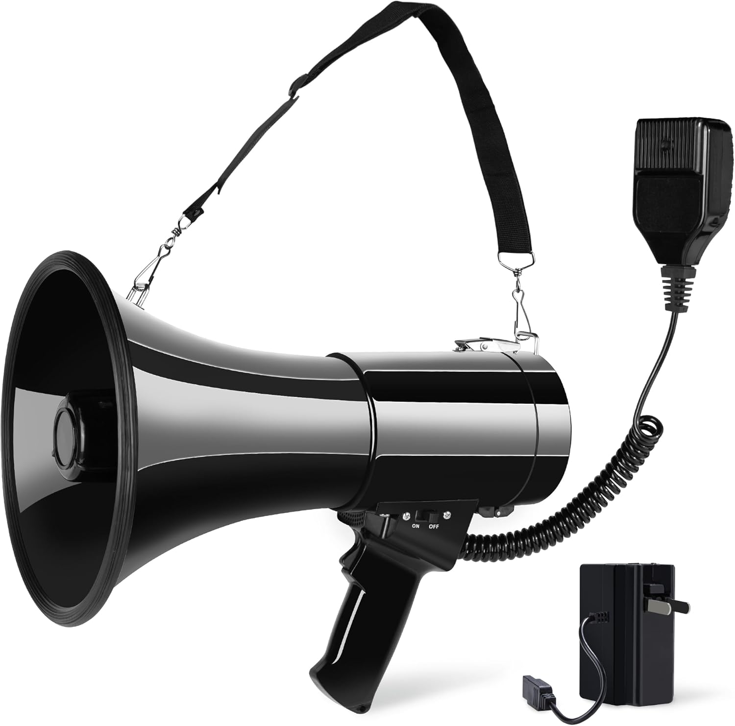 MyMealivos Megaphone Speaker with Rechargeable Battery Built in Voice Siren Recording | Loud Bullhorn with Detachable MIC & Strap | Supports USB SD Cover up to 800+ Yards for Indoor Outdoor Activities