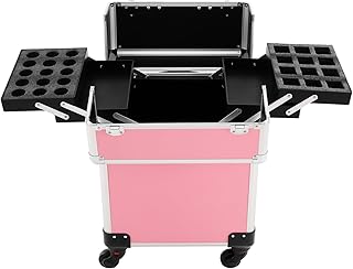 Estuche de maquillaje profesional con ruedas,...