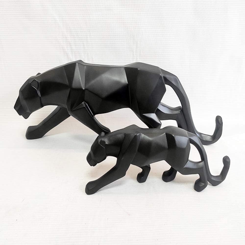 ASNOMY Nordic Modern Polyresin Cheetah Figurine Home Decor, Originality Home Decoration Furnishing Animal Ornament Resin, Resin Statues Home Decor Ornament Figures, Black