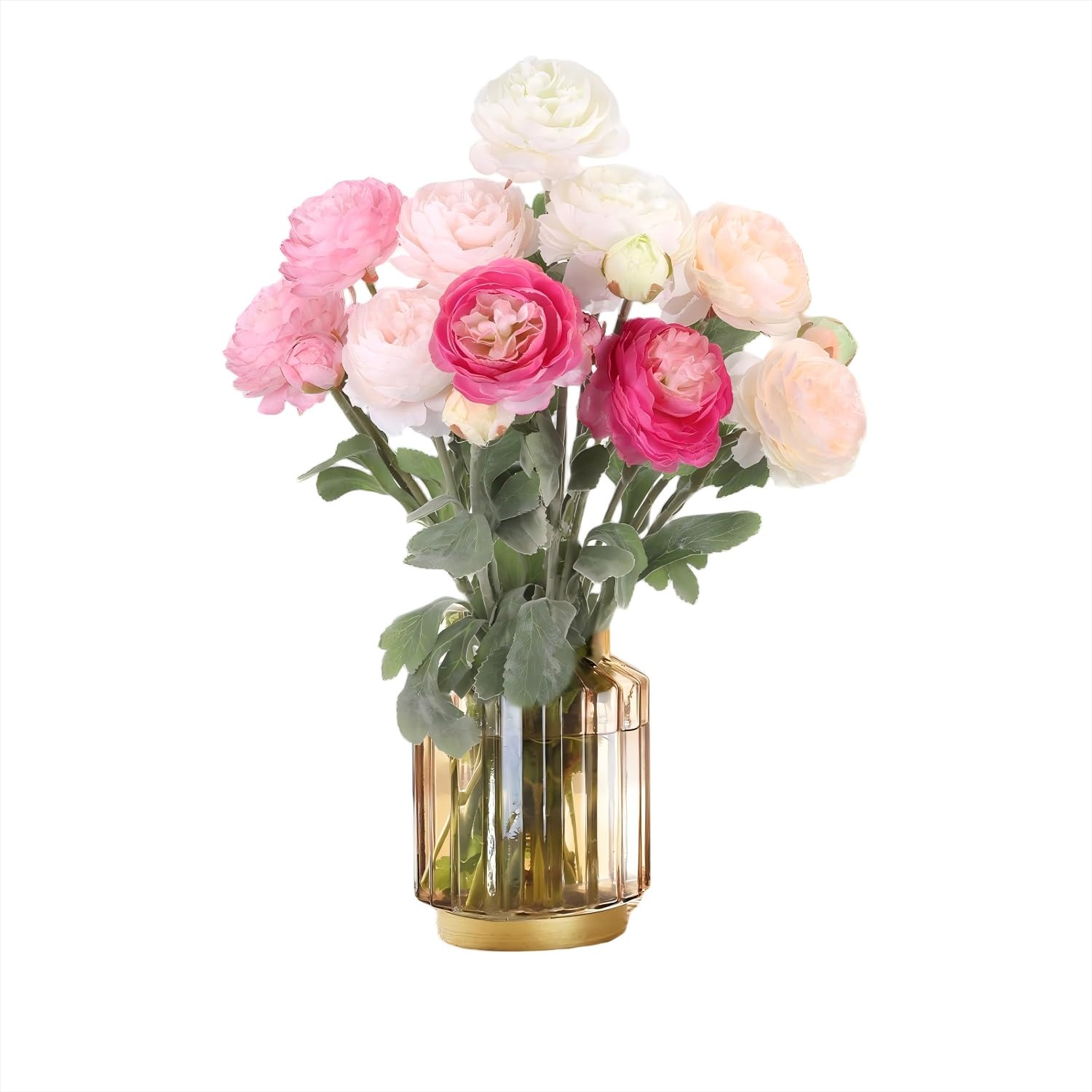Huiguli 5 Bunches Peony Artificial Flowers, Fake Peonies Faux Hydrangea Silk Flower Bouquet for Home Kitchen Garden Party Wedding Decoration