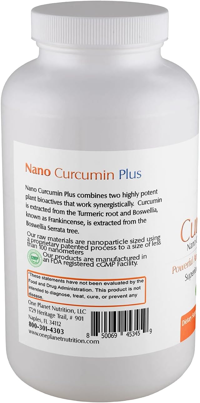 One Planet Nutrition Nano Curcumin Plus Capsules - 500 mg (60 Count) - Nano Particle Size Turmeric & Boswellia for High Absorption - Supports Overall Health - Gluten Free, Non GMO, Vegan - Image 3