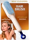 Self Cleaning Hair Brush, Easy Clean Retractable Bristles, Detangling Oval Brush, Easy Clean Hair Brush for Women & Men, Anti Detangling Brush for Curly, Straight, Thick, Wet & Dry Hair (WHITE)