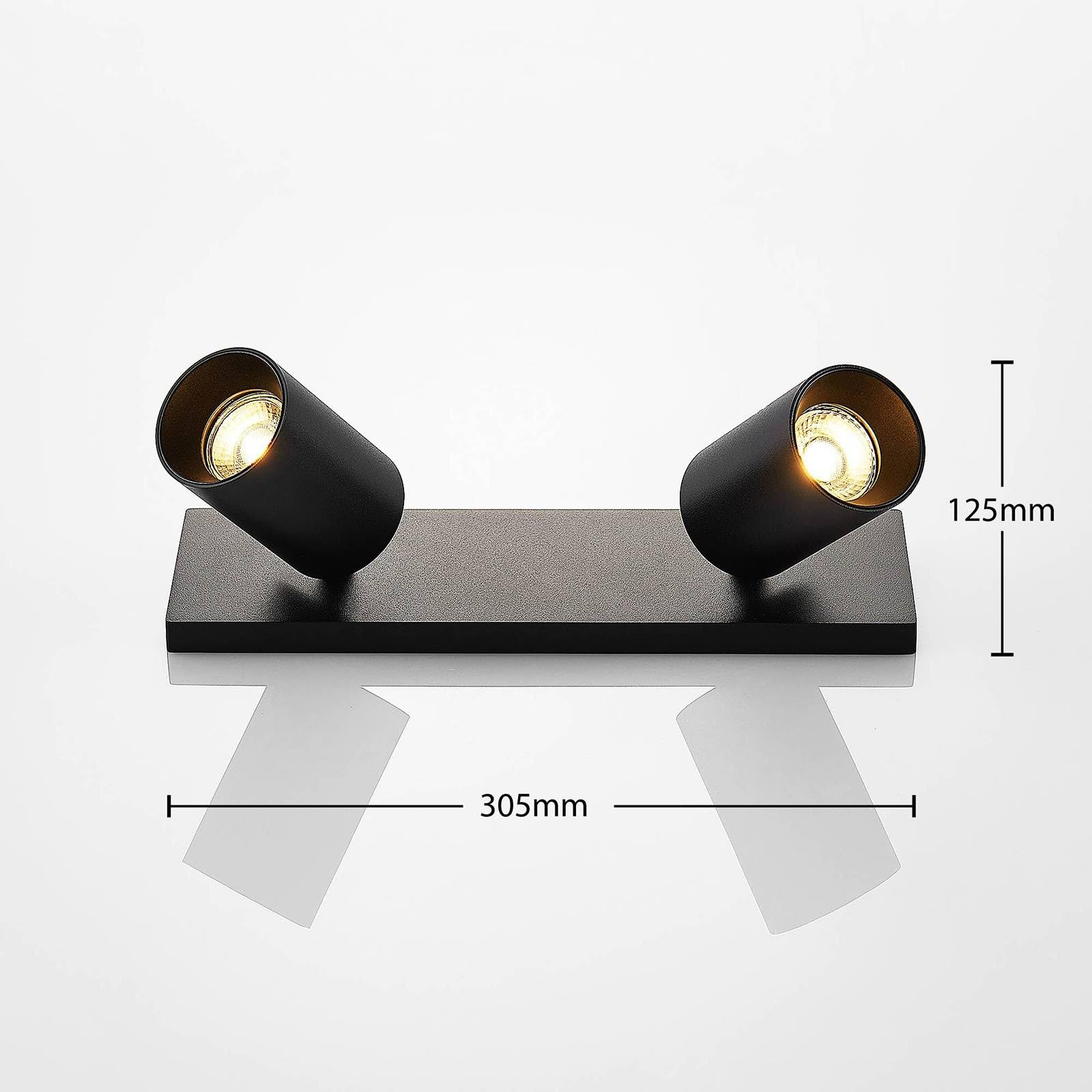 Arcchio Spot Brinja à intensité variable (Moderne) en Noir Aluminium e. a. pour Couloir (à 2 lampes, GU10) Lampe encastrable plafonnier applique