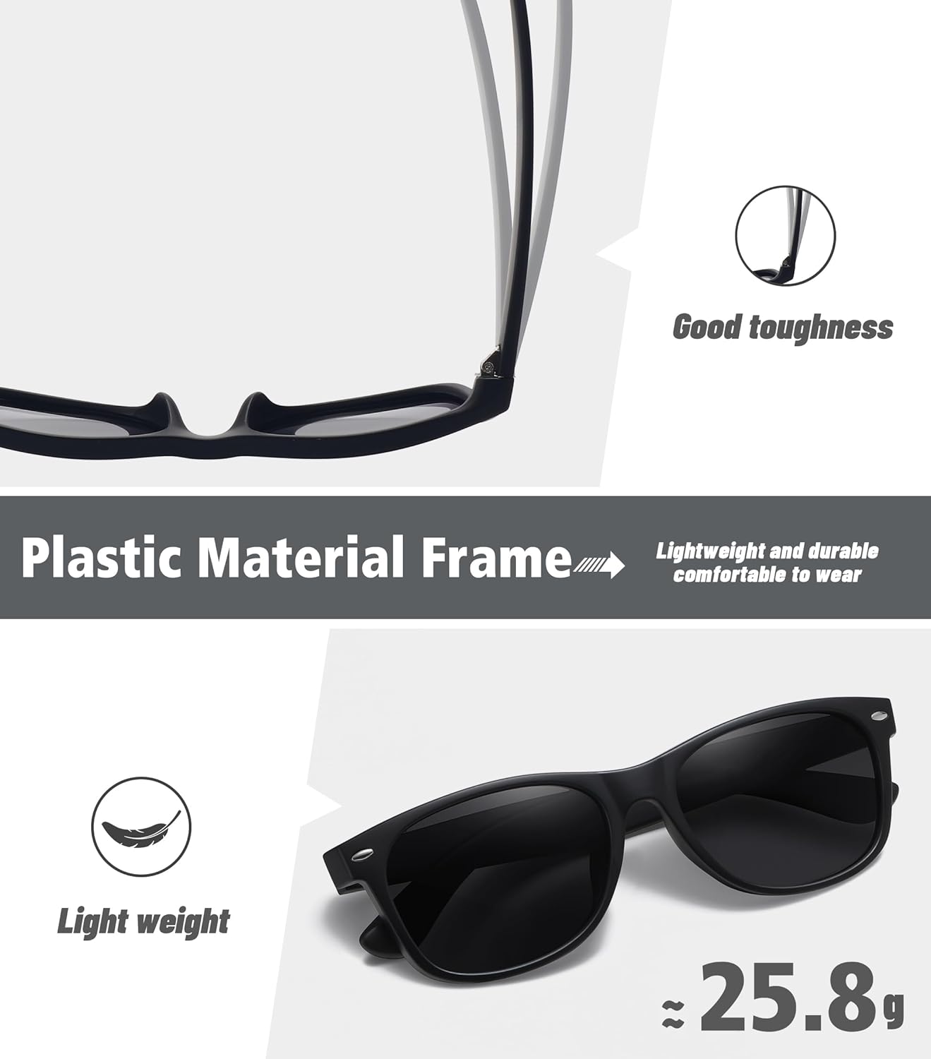 MEETSUN Classic Polarized Sunglasses for Women Men Trendy Retro Sun Glasses for Driving UV Protection (3 Pack) - Image 7