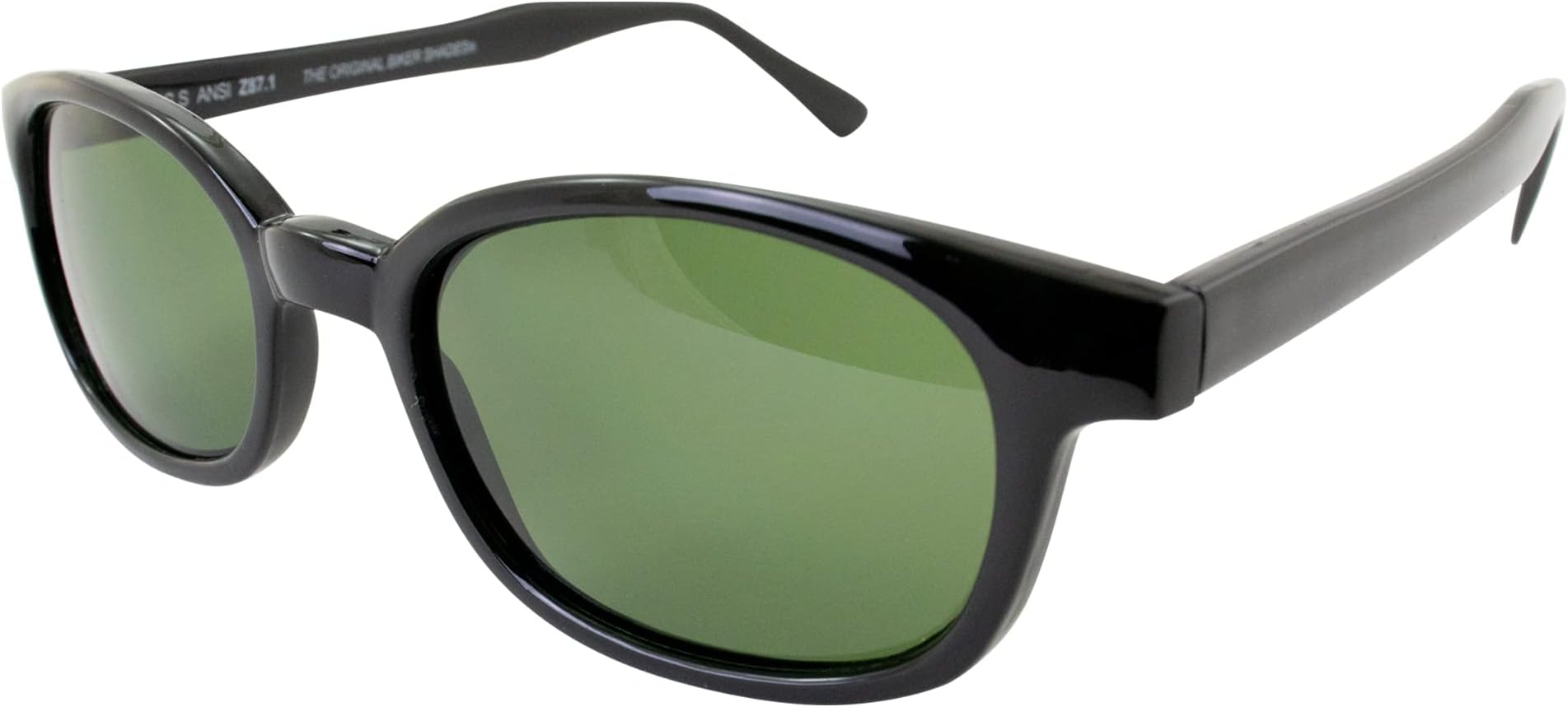 X-KD's Pacific Coast Sunglasses 1126 Black/Green One Size Biker Sunglasses