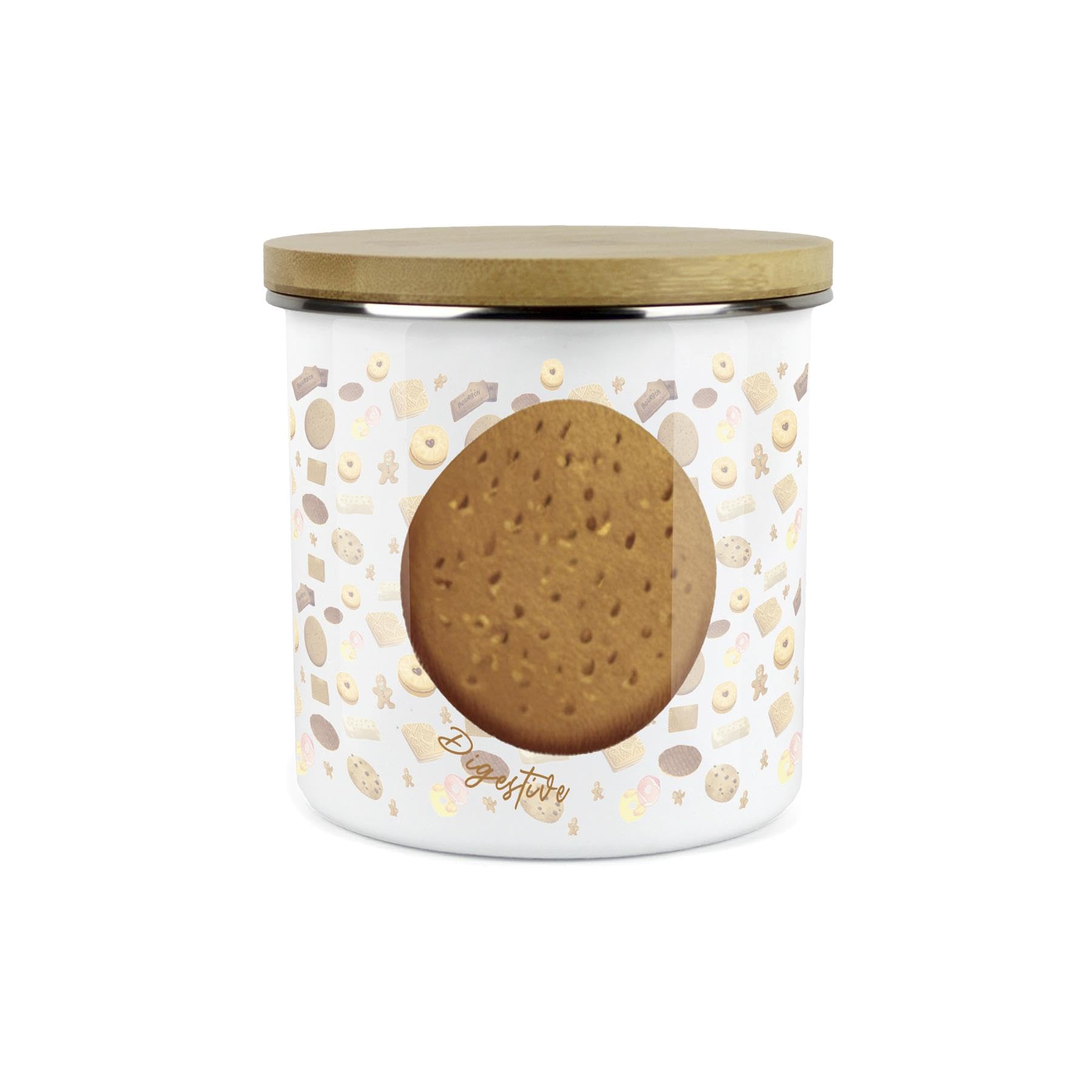 Recipiente de almacenamiento de galletas digestivas de acero esmaltado Purely Home