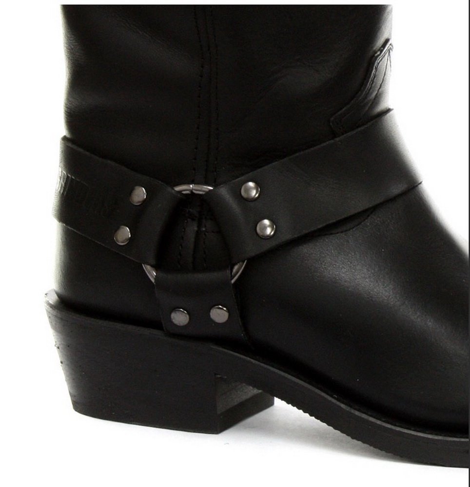 Grinders Renegade Hoch Schwarz Unisex Lederstiefel Cowboy-Western Motorradfahrer Hohe Stiefel