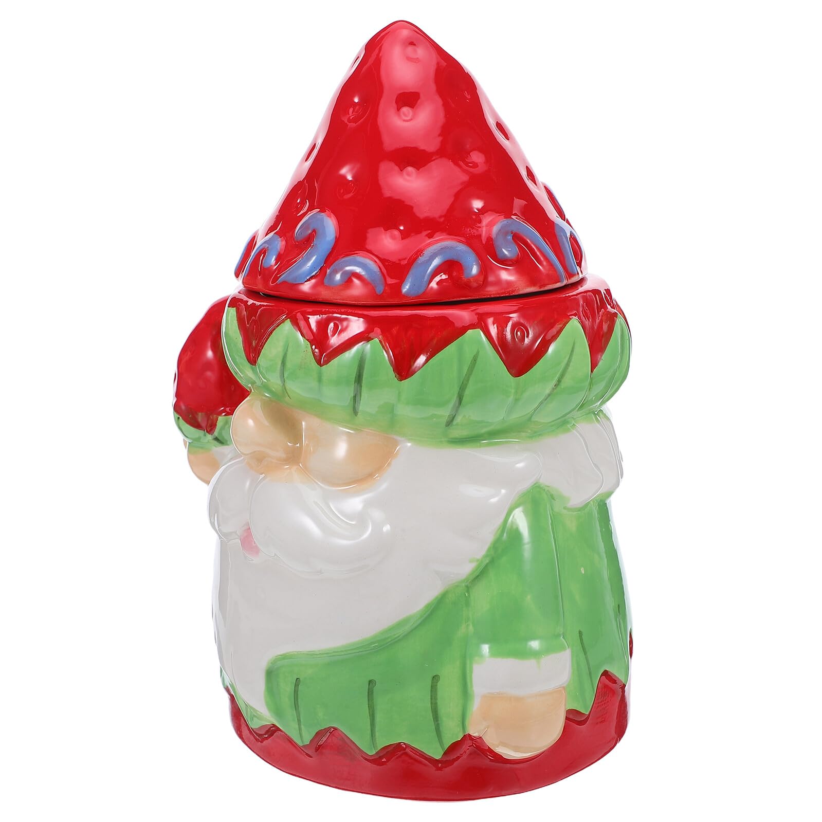 VALICLUD Boîte à Biscuits et Bonbons Céramique avec Couvercle Pot de Rangement de Noël Forme de Bonhomme de Boîte Unique pour Friandises Biscuits et Cadeaux Du Nouvel An