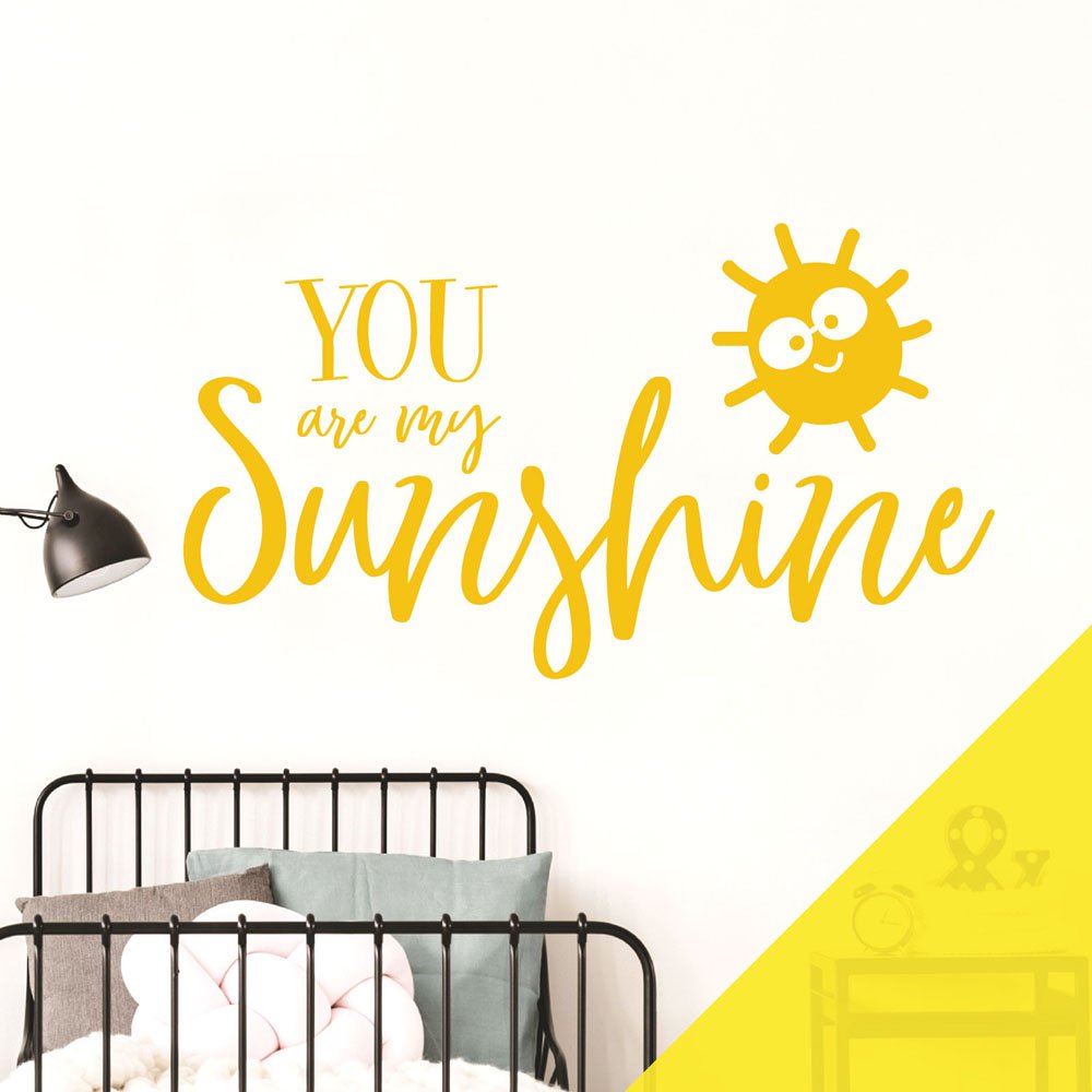 You are My Sunshine - Nursery Wall Sticker, Children Bedroom Wall Quote [Medium] [Lemon]