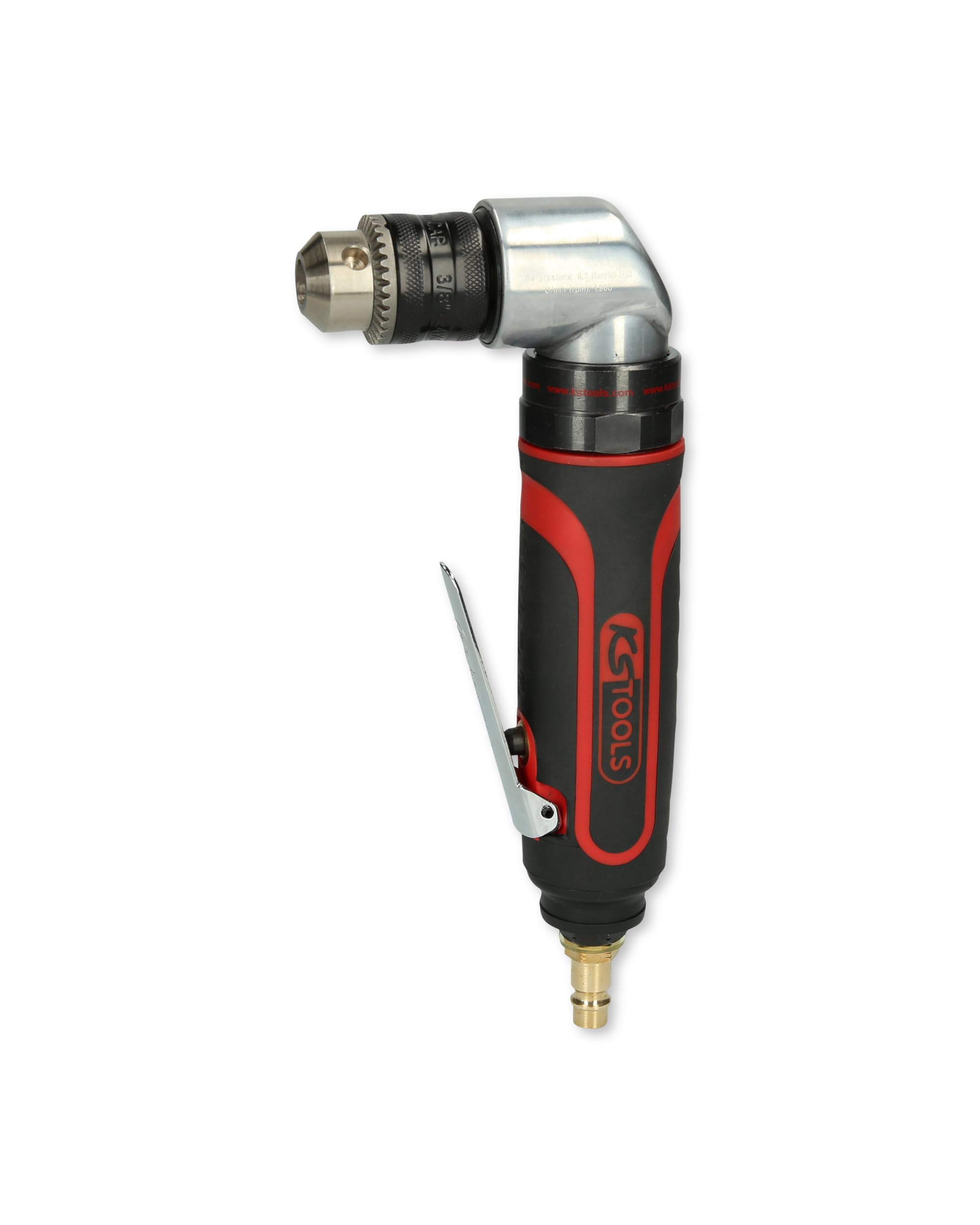 KS Tools Druckluft Winkelbohrmaschine 3/8" SlimPOWER 515.5465 I Winkelbohrmaschine Druckluft mit Zahnkranzbohrfutter-Spannweite bis 10mm I Ideal für Karosserien