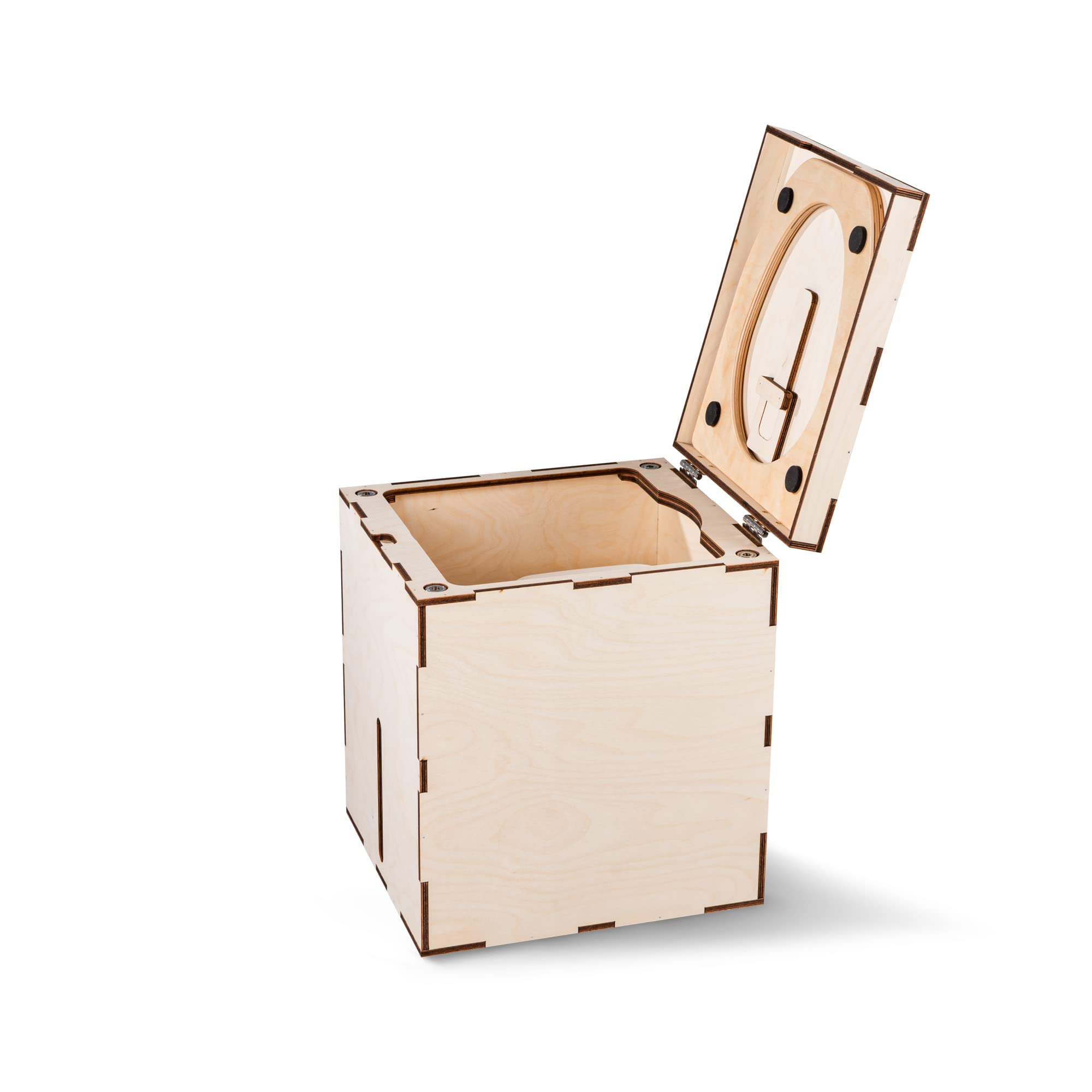 Kildwick MiniLoo Bausatz Trockentrenntoilette weiß - Kompakte Campingtoilette für Camper, Tiny House, Garten, Boot, 9,5L Kanister, Magnetklobrille, Holzgehäuse, DIY-Komposttoilette