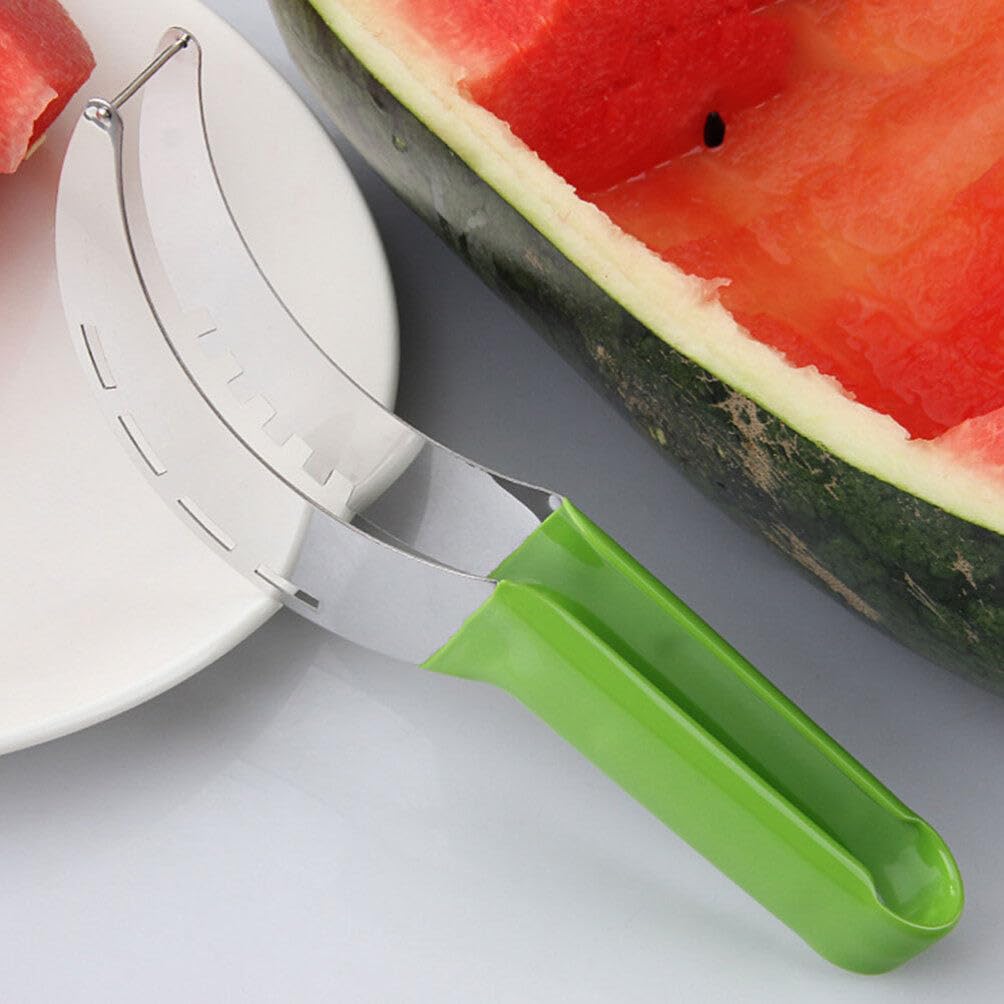 Alipis Coupe-Pastèque En Acier Inoxydable Coupe-Fruits Baller Outil De Trancheuse De Pastèque Coupe-Cube De Melon Coupe-Melon Pour La Maison Fourchette À Fruits Outils De Coupe De